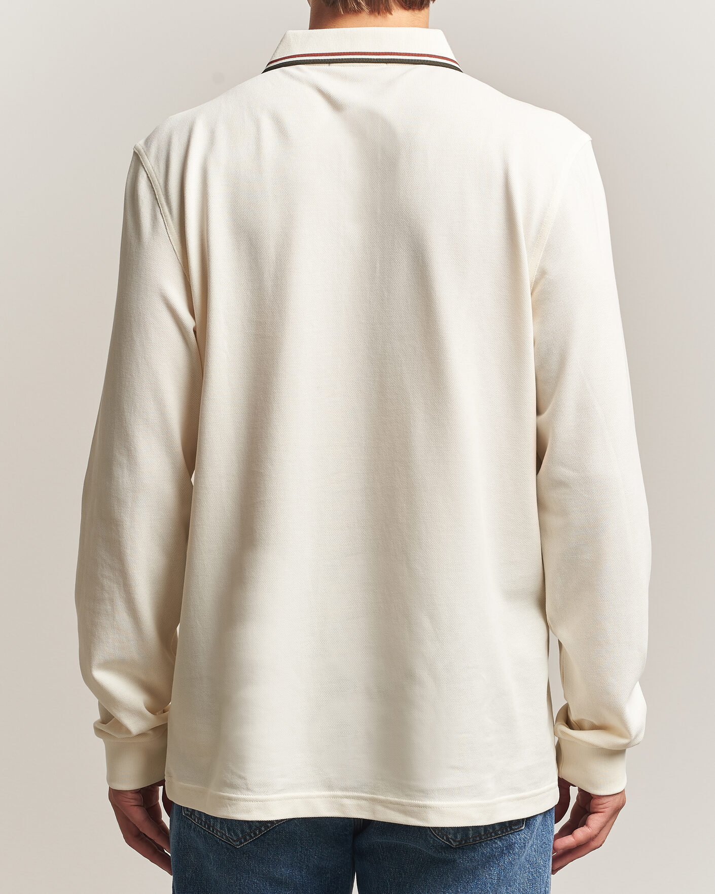 Herre | Pikéer | Fred Perry | Twin Tipped Long Sleeve Polo Shirt Ecru
