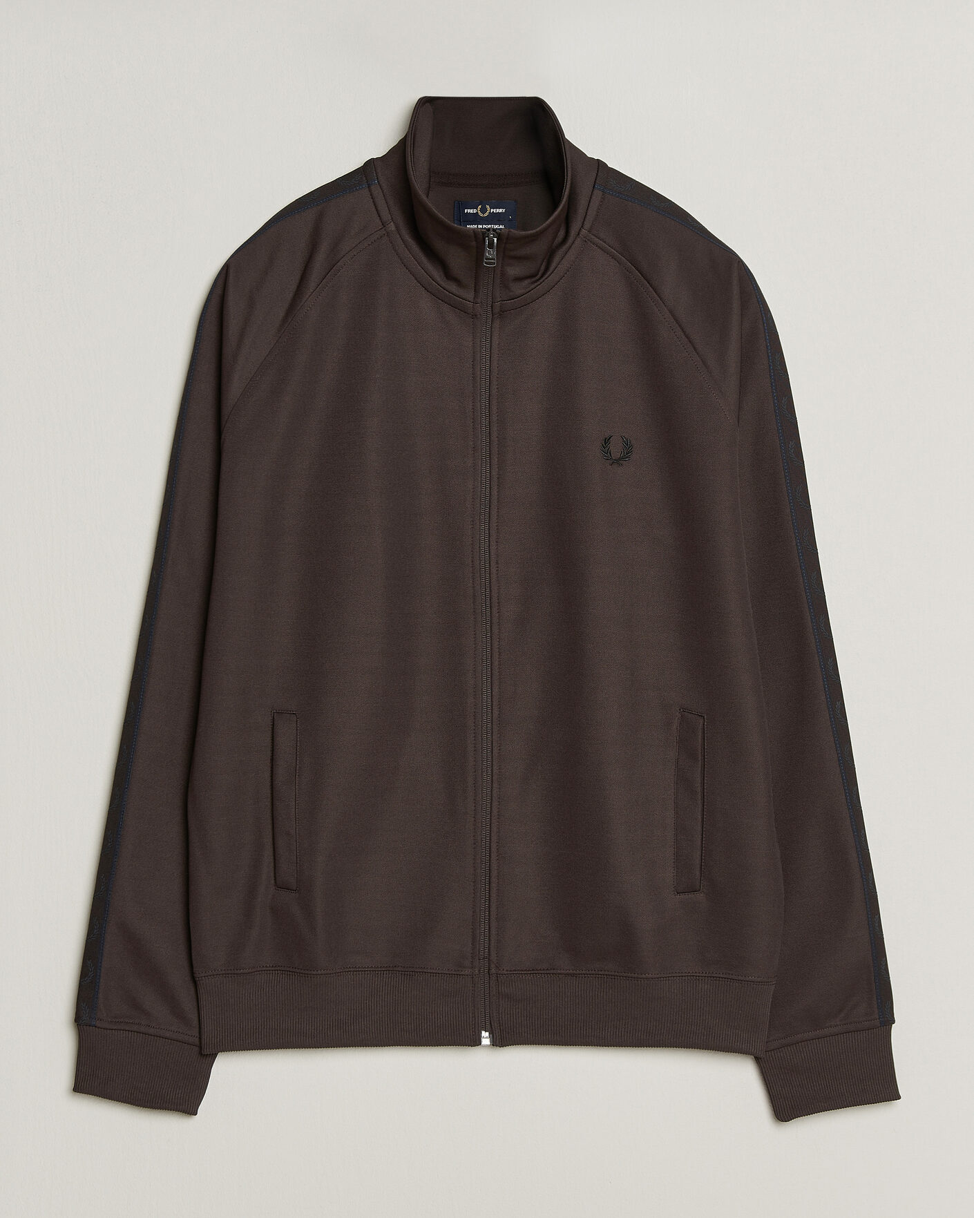 Herre | Gensere | Fred Perry | Taped Track Jacket Rich Brown