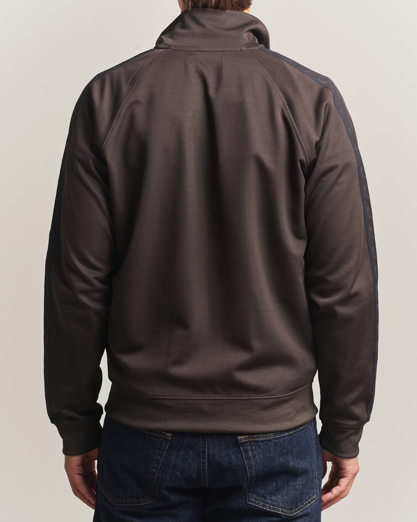 Herre | Gensere | Fred Perry | Taped Track Jacket Rich Brown