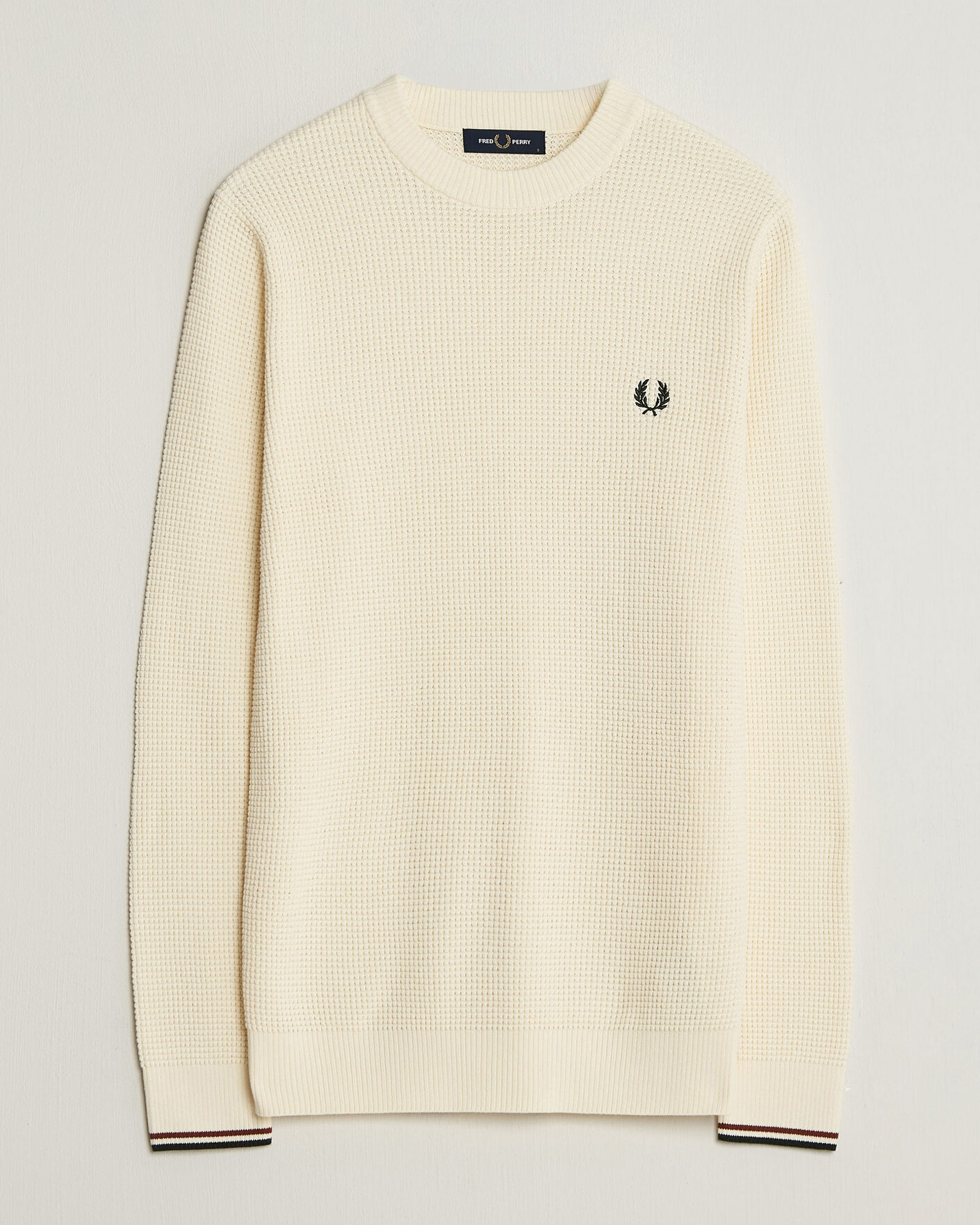 Herre | Gensere | Fred Perry | Waffle Stitch Jumper Ecru