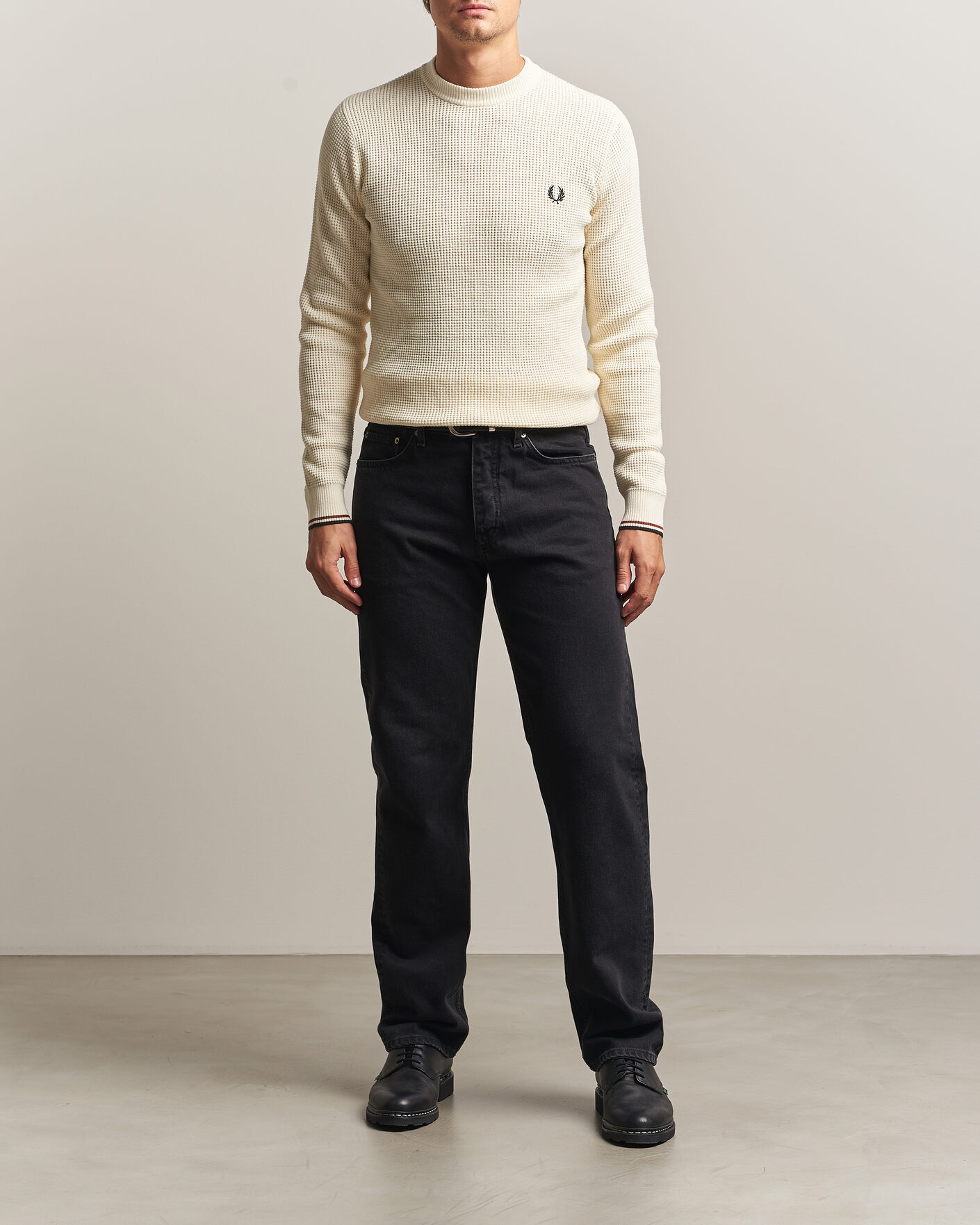Herre | Gensere | Fred Perry | Waffle Stitch Jumper Ecru