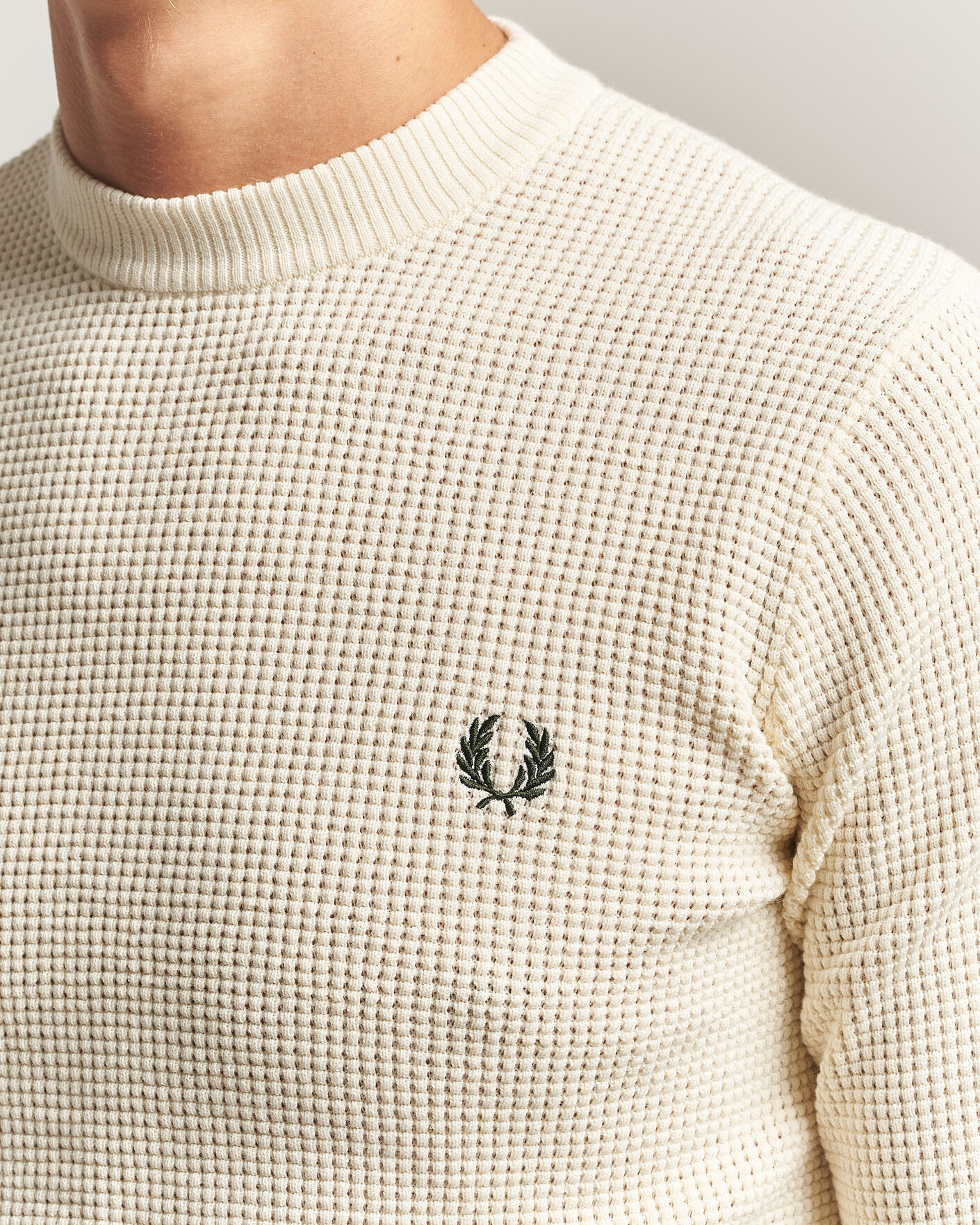 Herre | Gensere | Fred Perry | Waffle Stitch Jumper Ecru