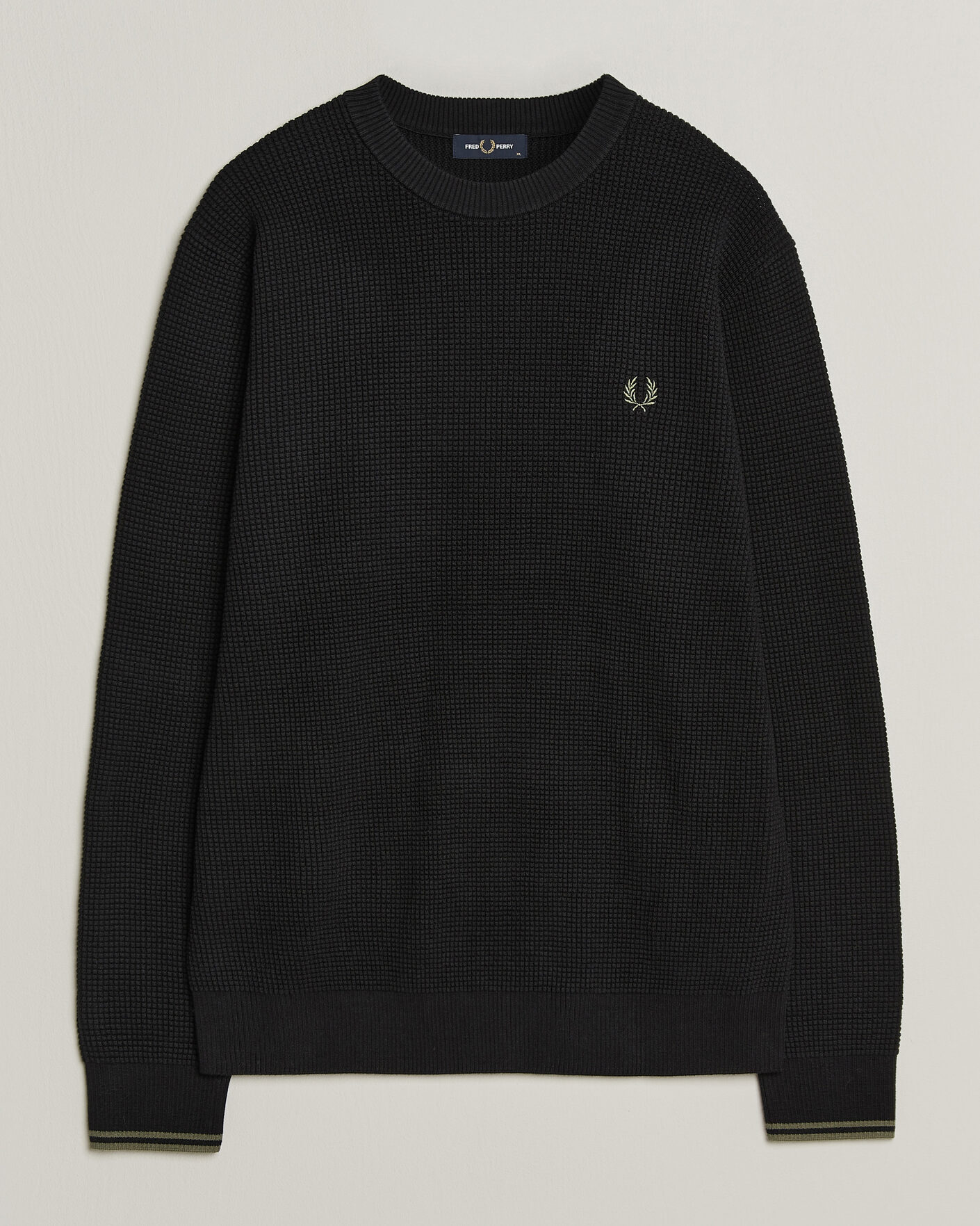Herre | Gensere | Fred Perry | Waffle Stitch Jumper Black