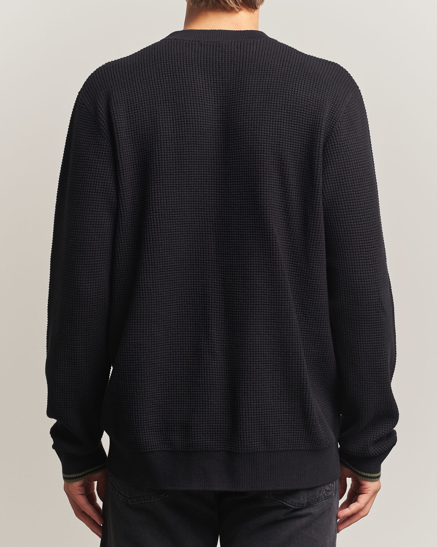 Herre | Gensere | Fred Perry | Waffle Stitch Jumper Black