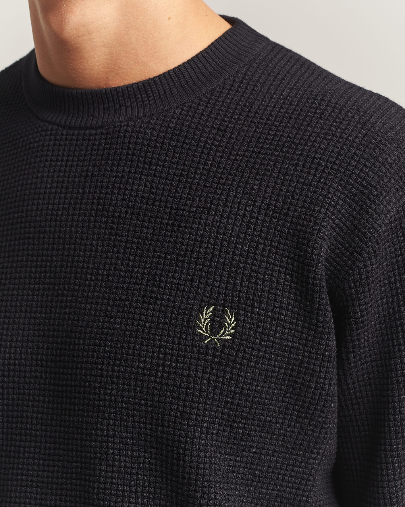 Herre | Gensere | Fred Perry | Waffle Stitch Jumper Black