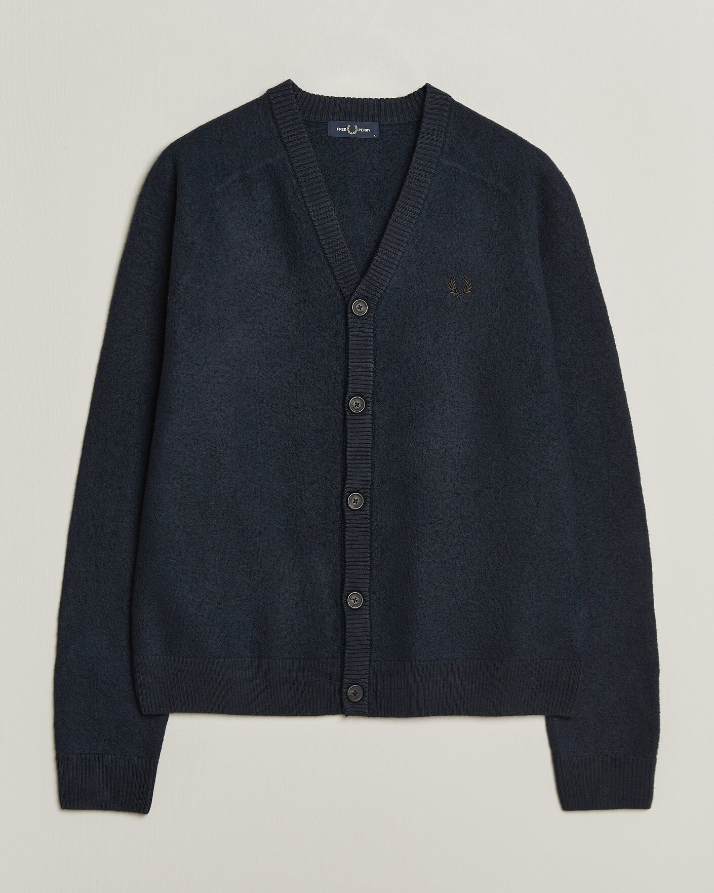 Herre | Gensere | Fred Perry | Wool Saddle Sleeve Cardigan Navy