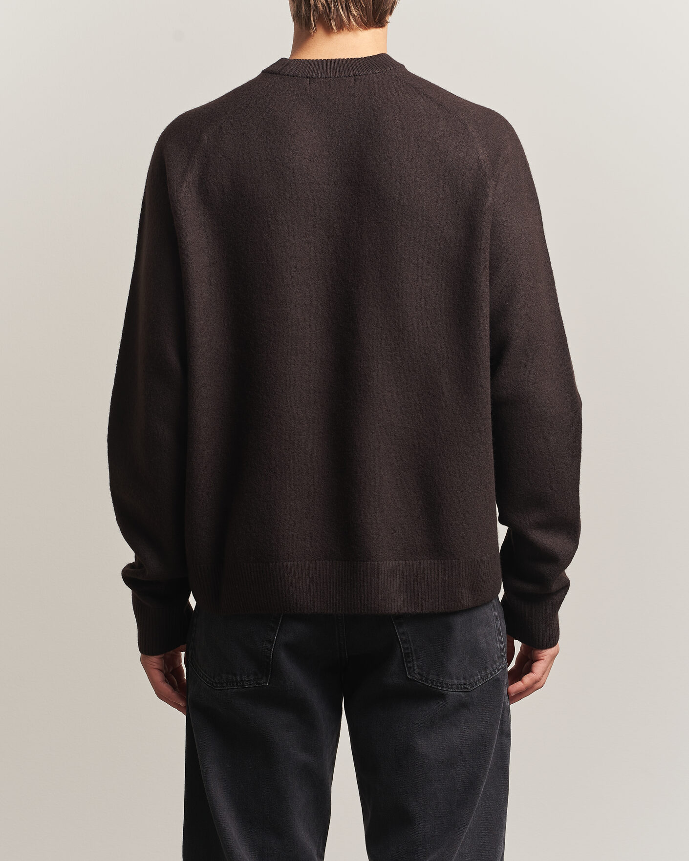 Herre | Gensere | Fred Perry | Wool Saddle Sleeve Crew Neck Rich Brown