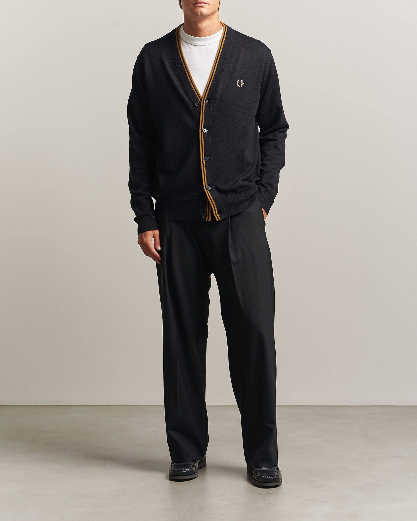 Herre | Gensere | Fred Perry | Classic Knitted Cardigan Black