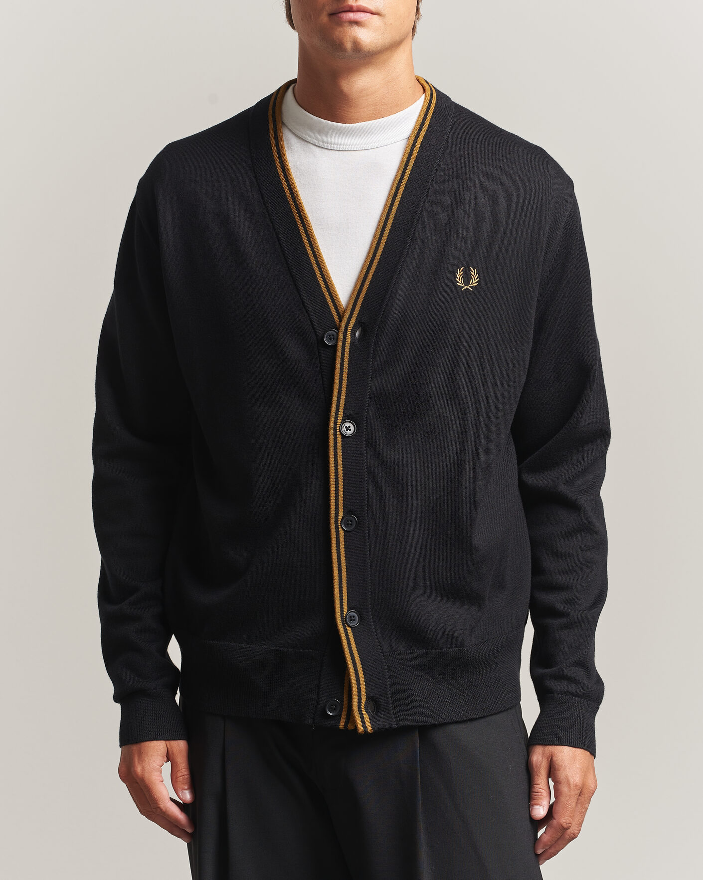 Herre | Gensere | Fred Perry | Classic Knitted Cardigan Black