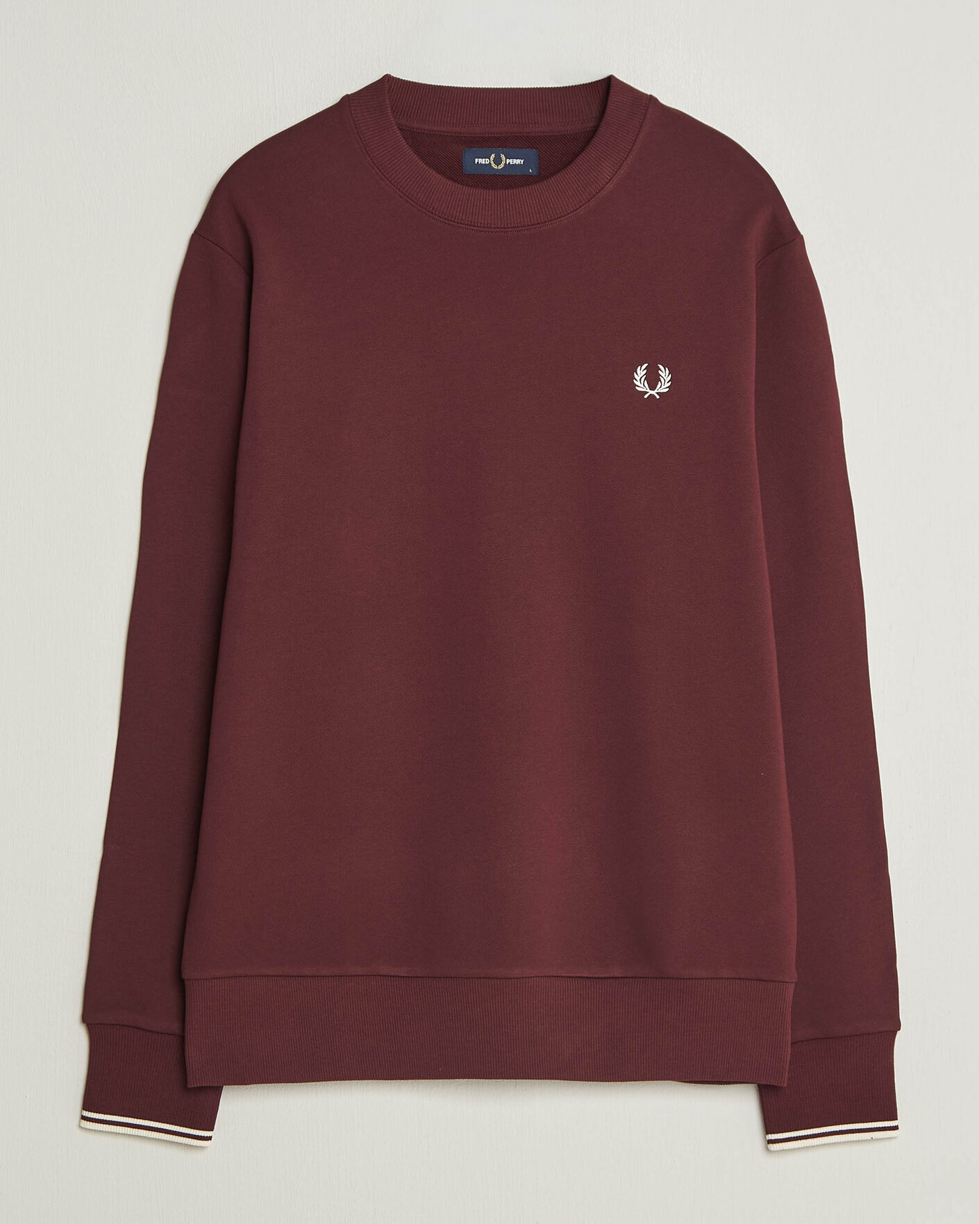 Herre | Gensere | Fred Perry | Crew Neck Sweatshirt Oxblood