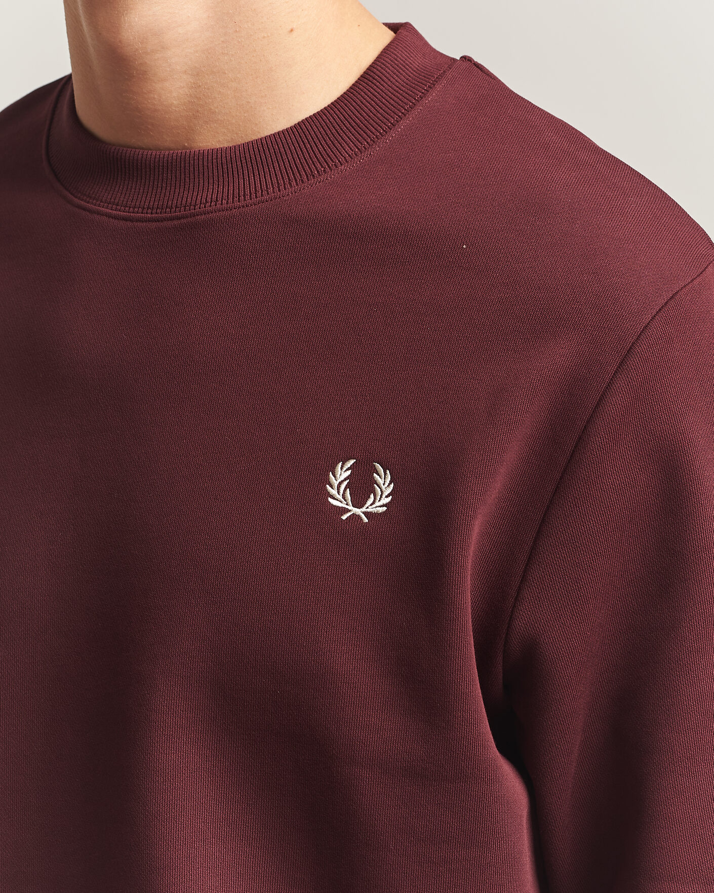 Herre | Gensere | Fred Perry | Crew Neck Sweatshirt Oxblood
