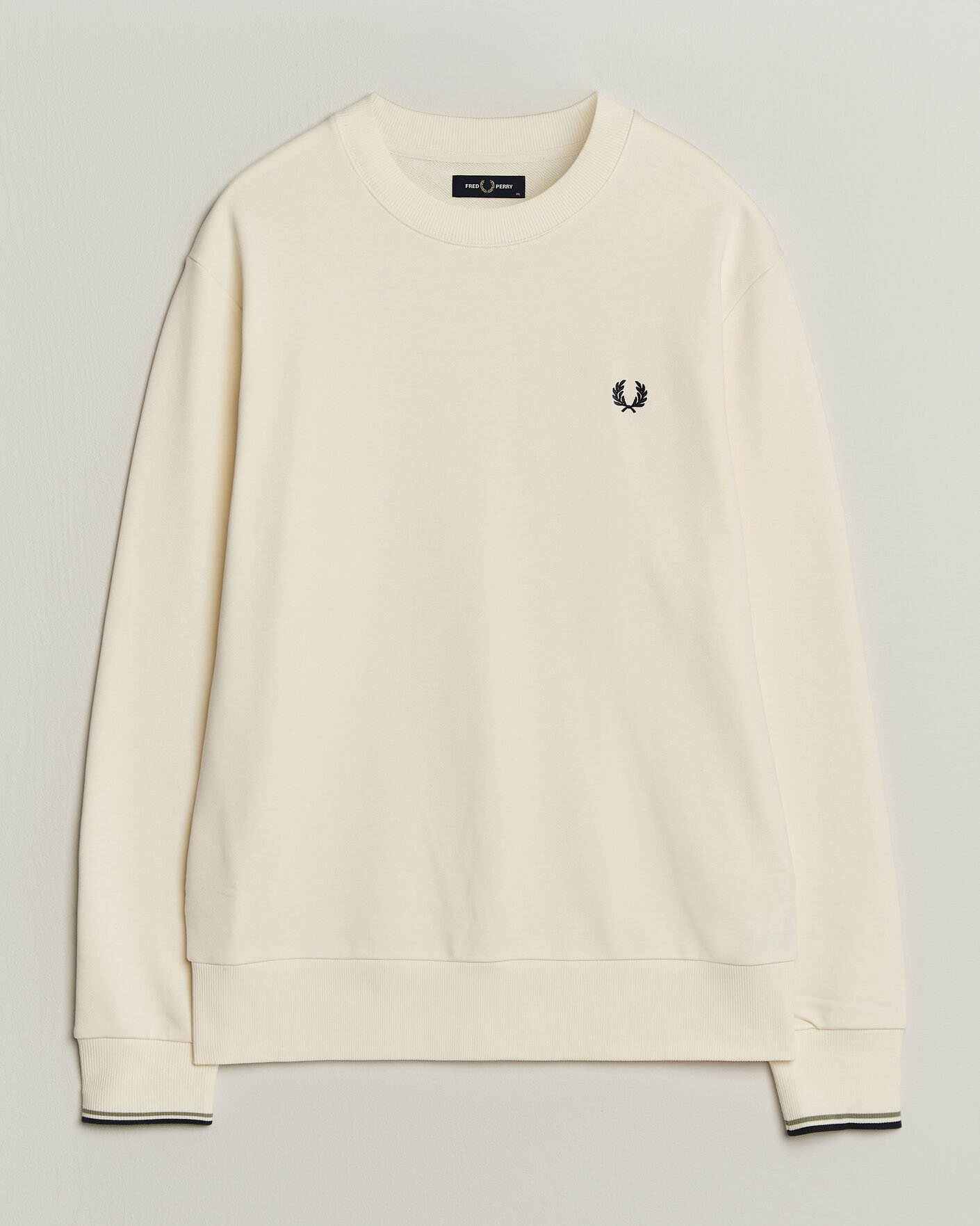 Herre | Gensere | Fred Perry | Crew Neck Sweatshirt Ecru
