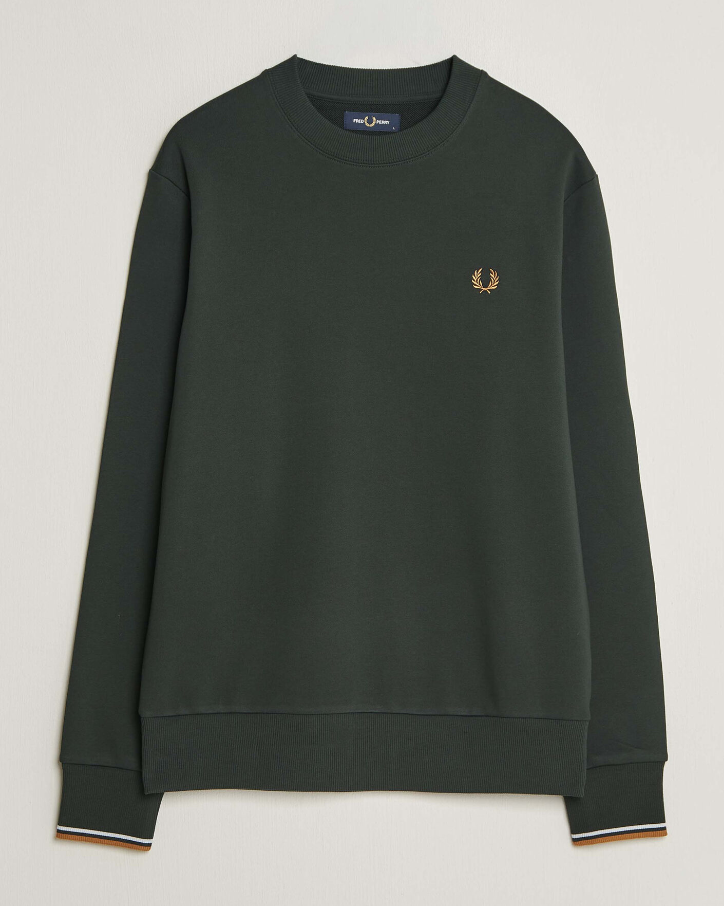 Herre | Gensere | Fred Perry | Crew Neck Sweatshirt Night Green