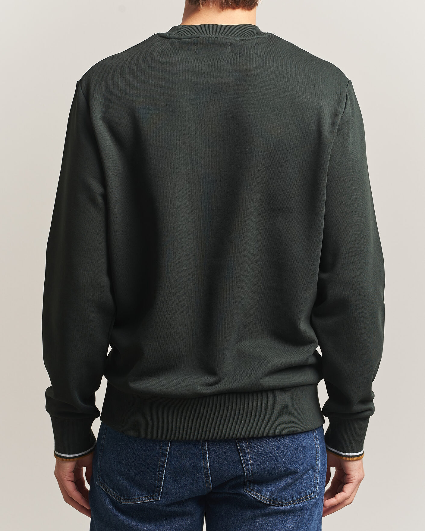 Herre | Gensere | Fred Perry | Crew Neck Sweatshirt Night Green