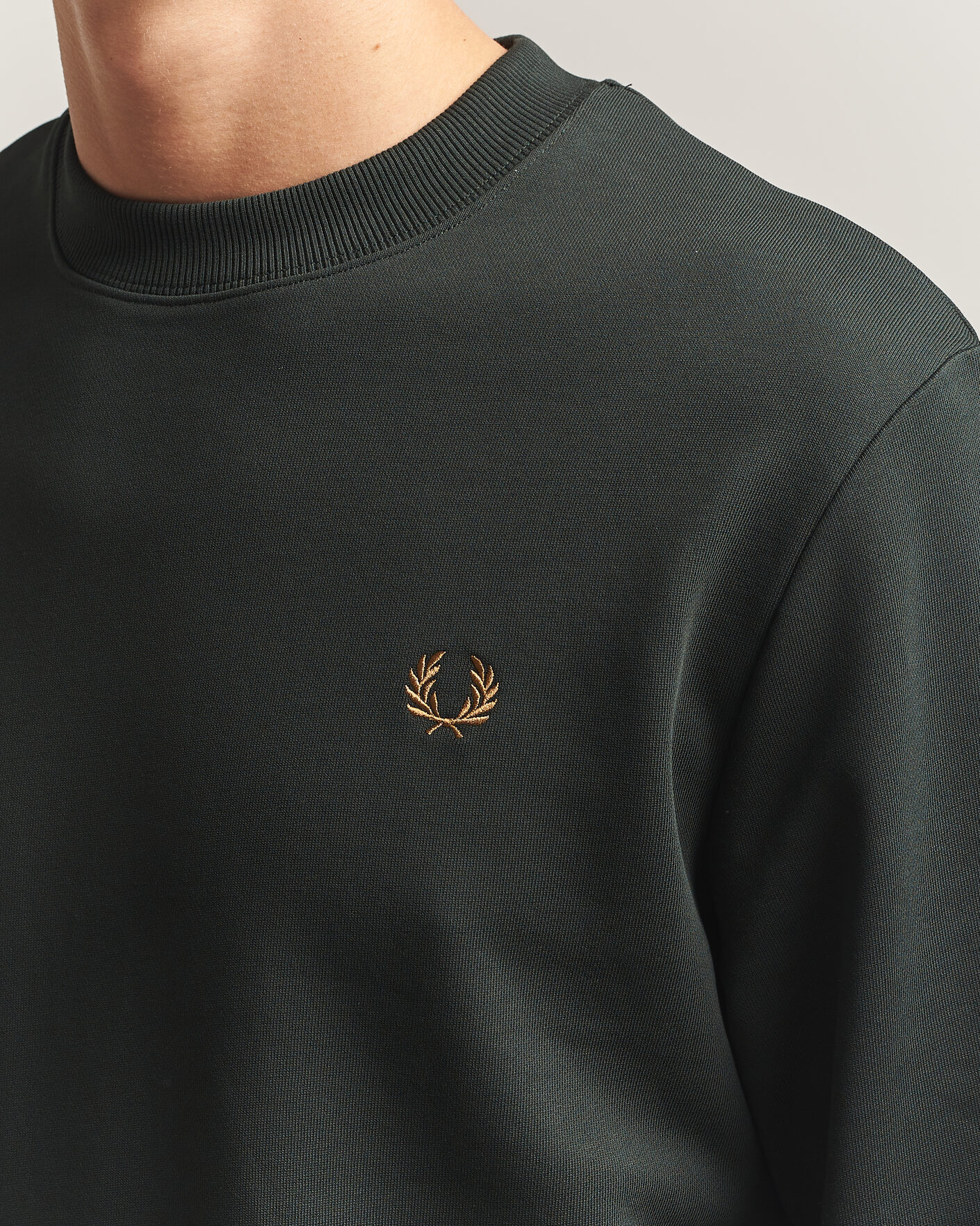 Herre | Gensere | Fred Perry | Crew Neck Sweatshirt Night Green