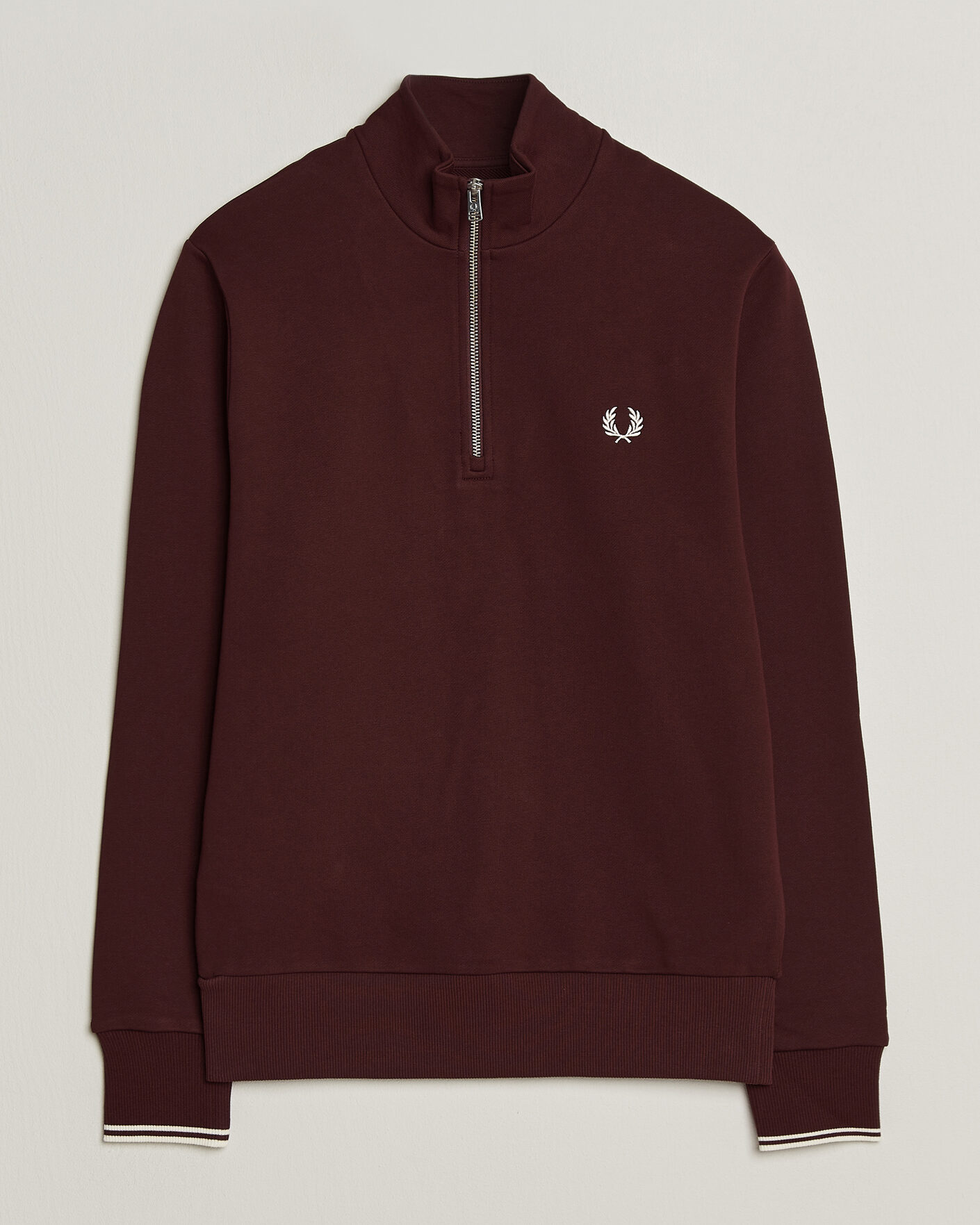 Herre | Gensere | Fred Perry | Half Zip Sweatshirt Oxblood