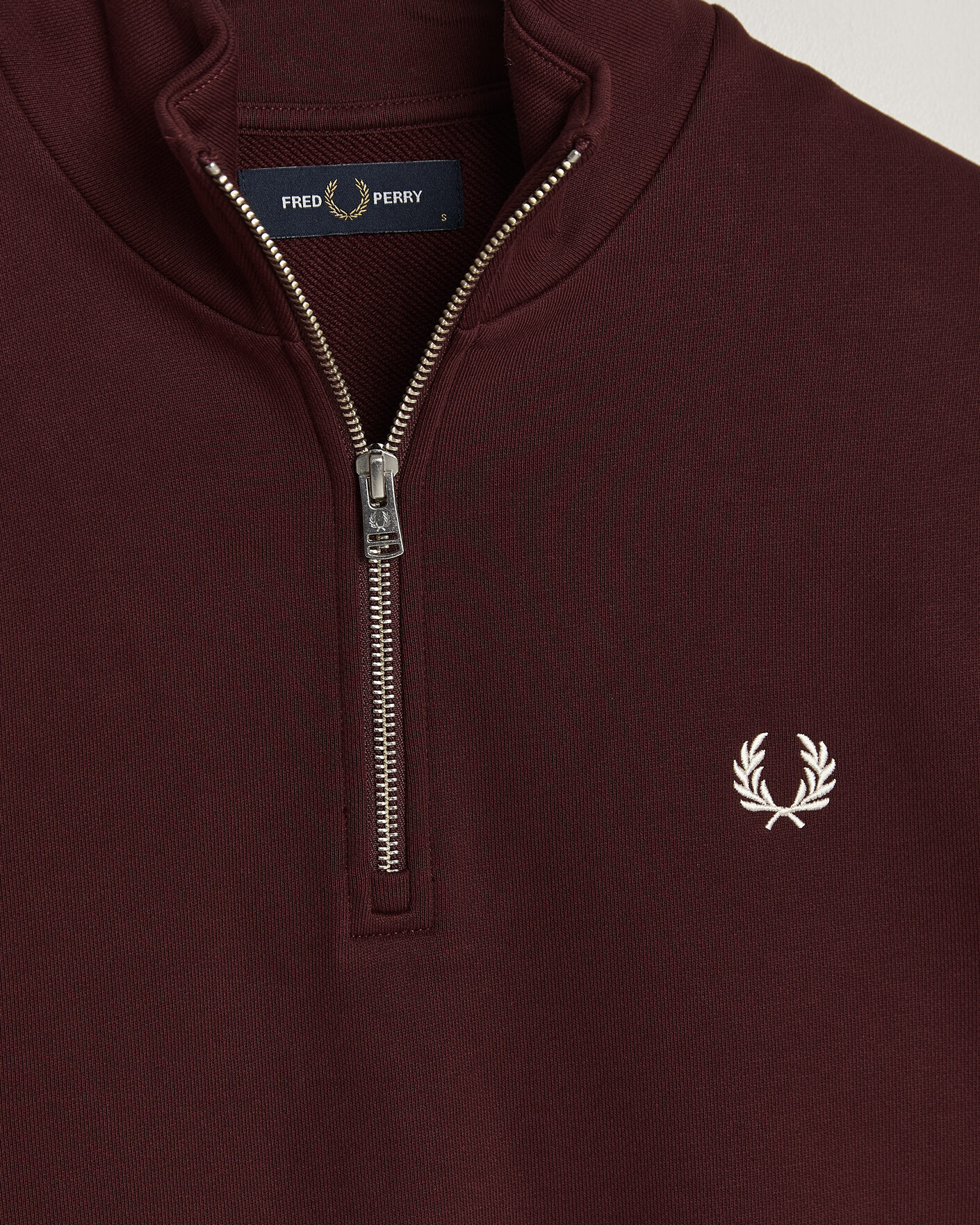 Herre | Gensere | Fred Perry | Half Zip Sweatshirt Oxblood