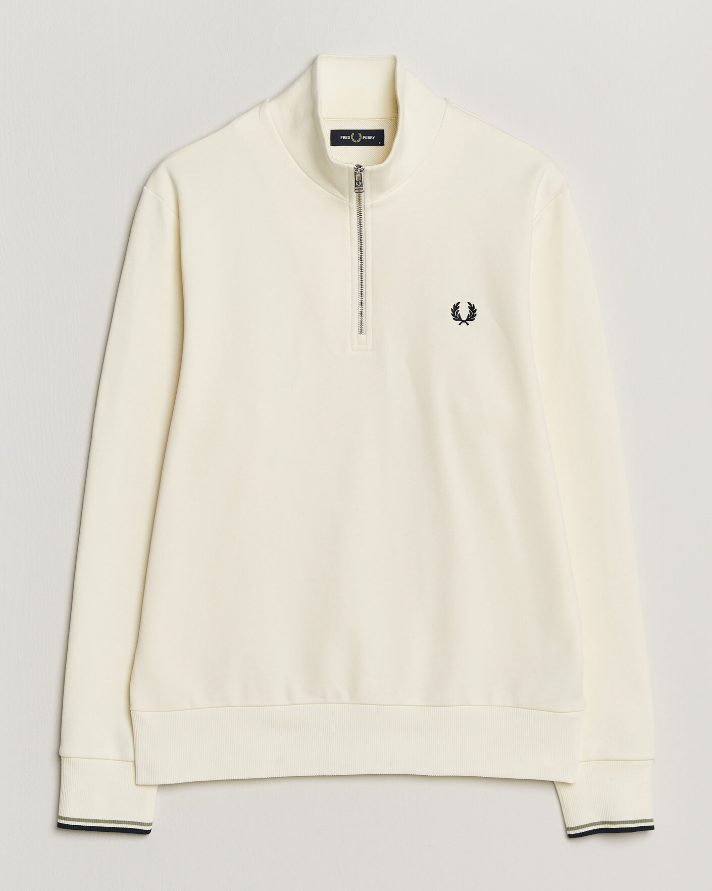 Herre | Gensere | Fred Perry | Half Zip Sweatshirt Ecru