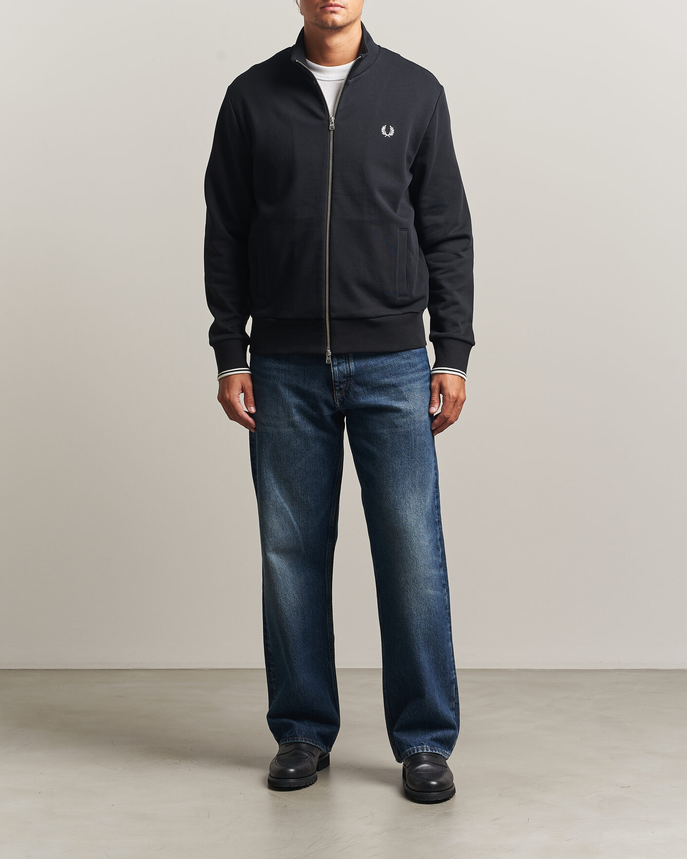 Herre | Gensere | Fred Perry | Full Zip Sweatshirt Black