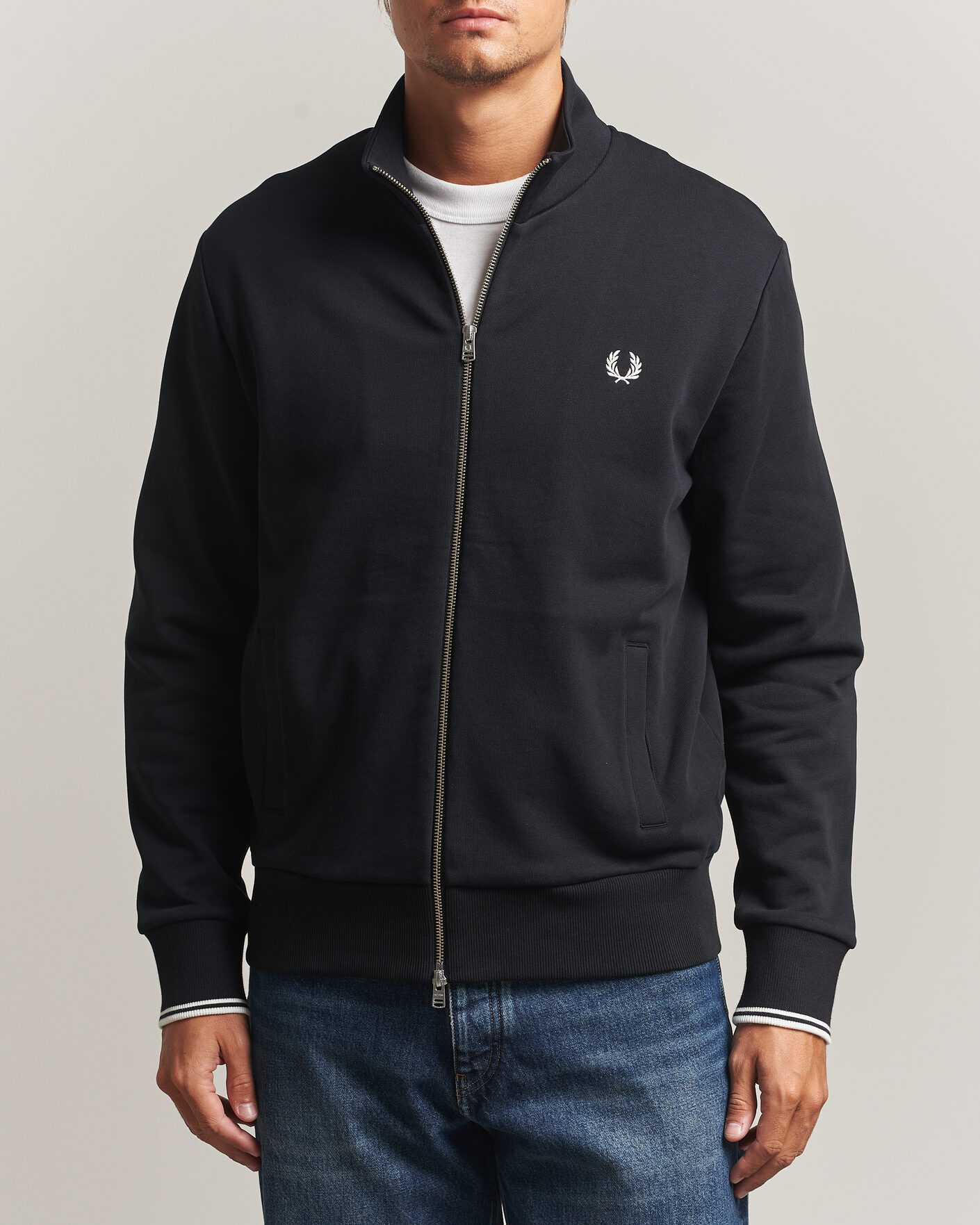 Herre | Gensere | Fred Perry | Full Zip Sweatshirt Black