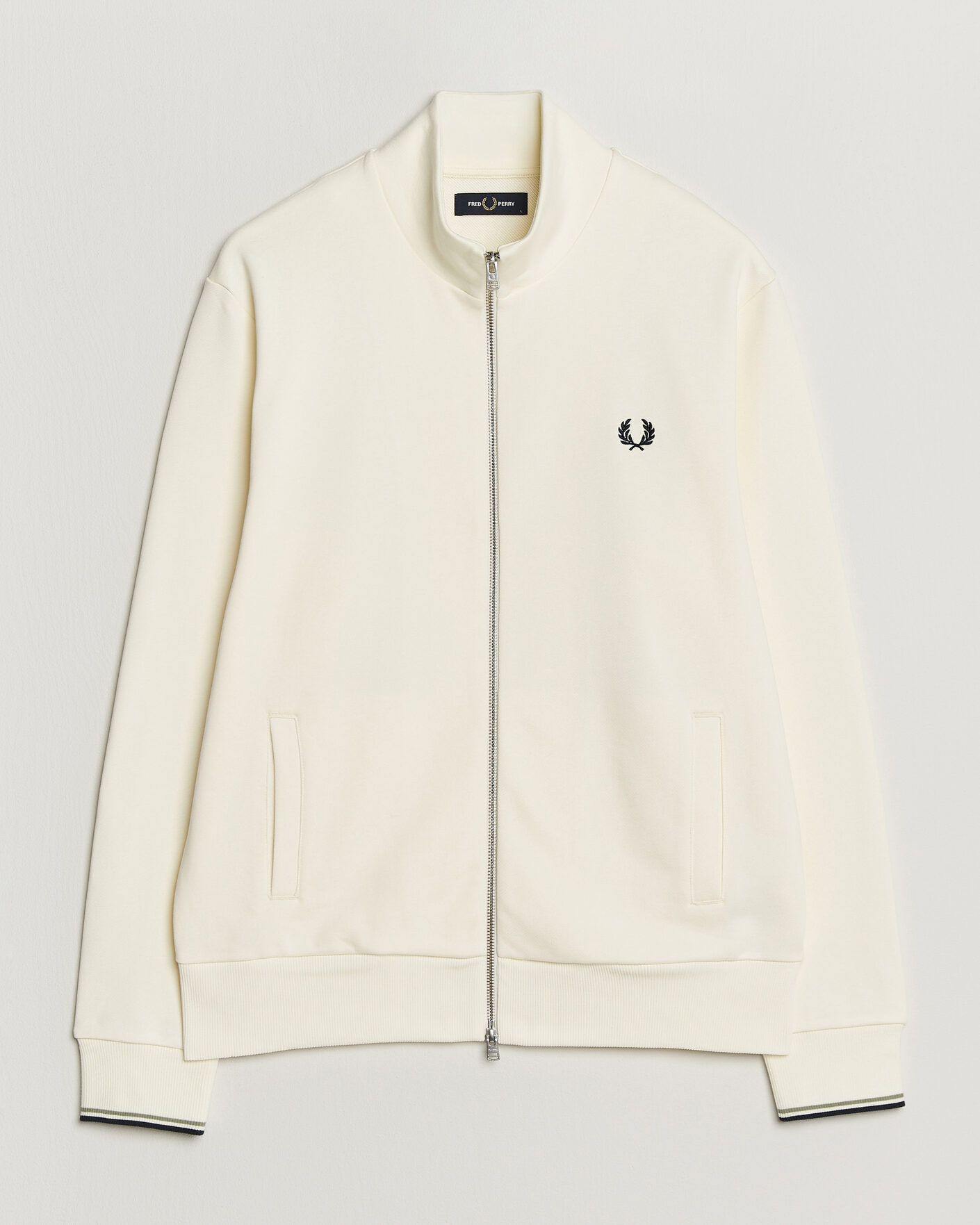 Herre | Gensere | Fred Perry | Full Zip Sweatshirt Ecru