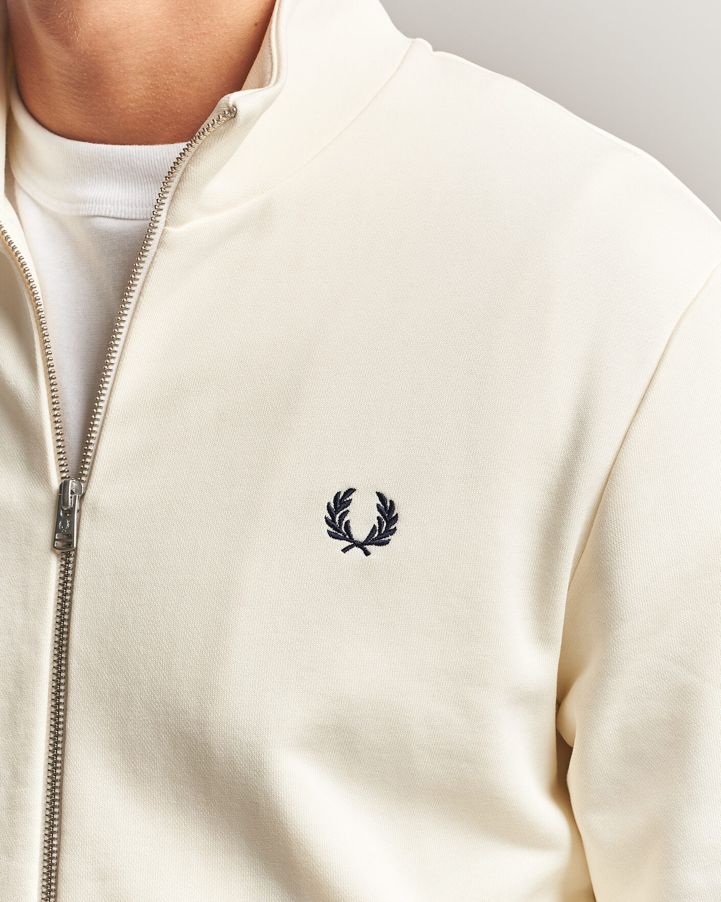 Herre | Gensere | Fred Perry | Full Zip Sweatshirt Ecru