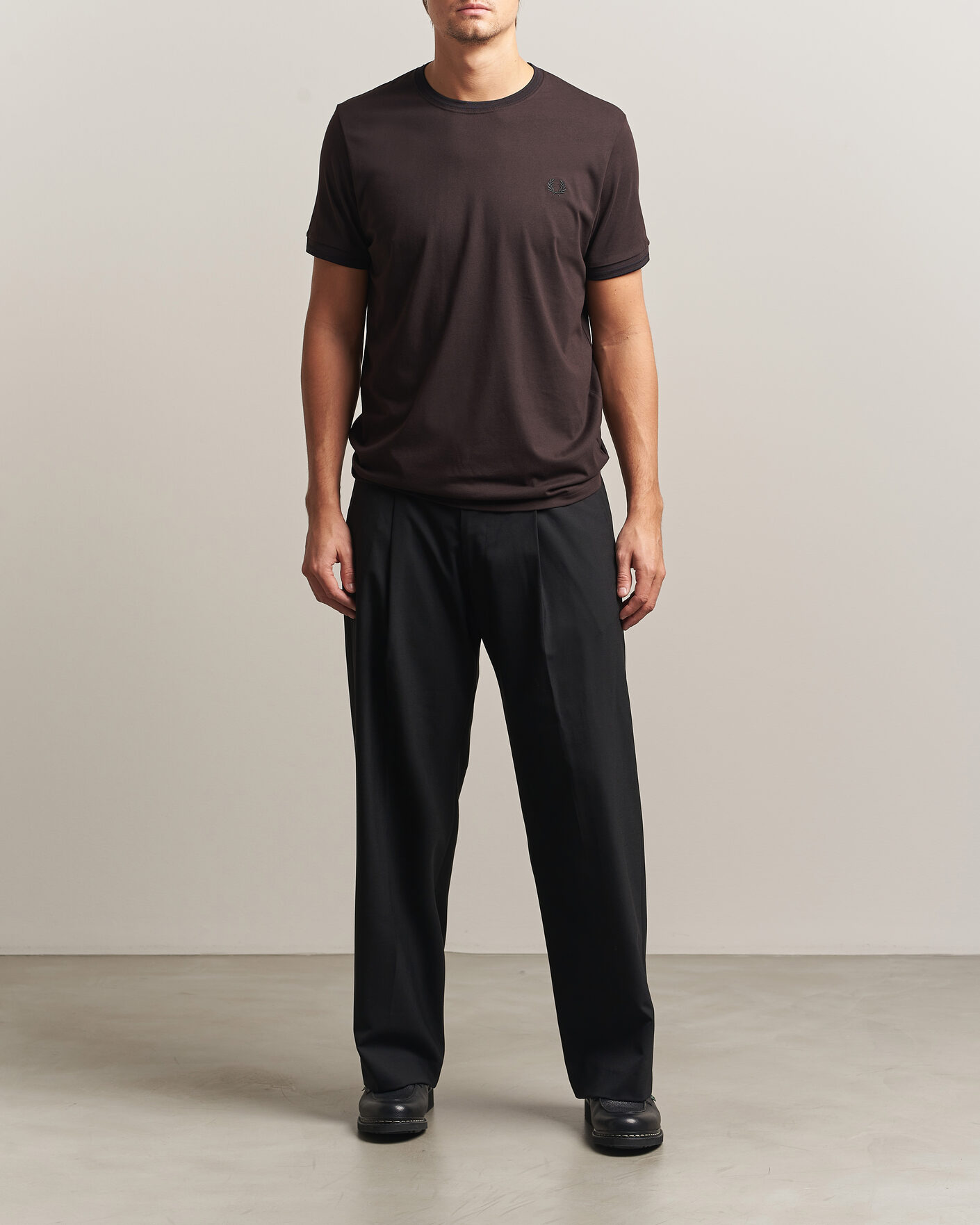 Herre | T-Shirts | Fred Perry | Twin Tipped T-Shirt Rich Brown