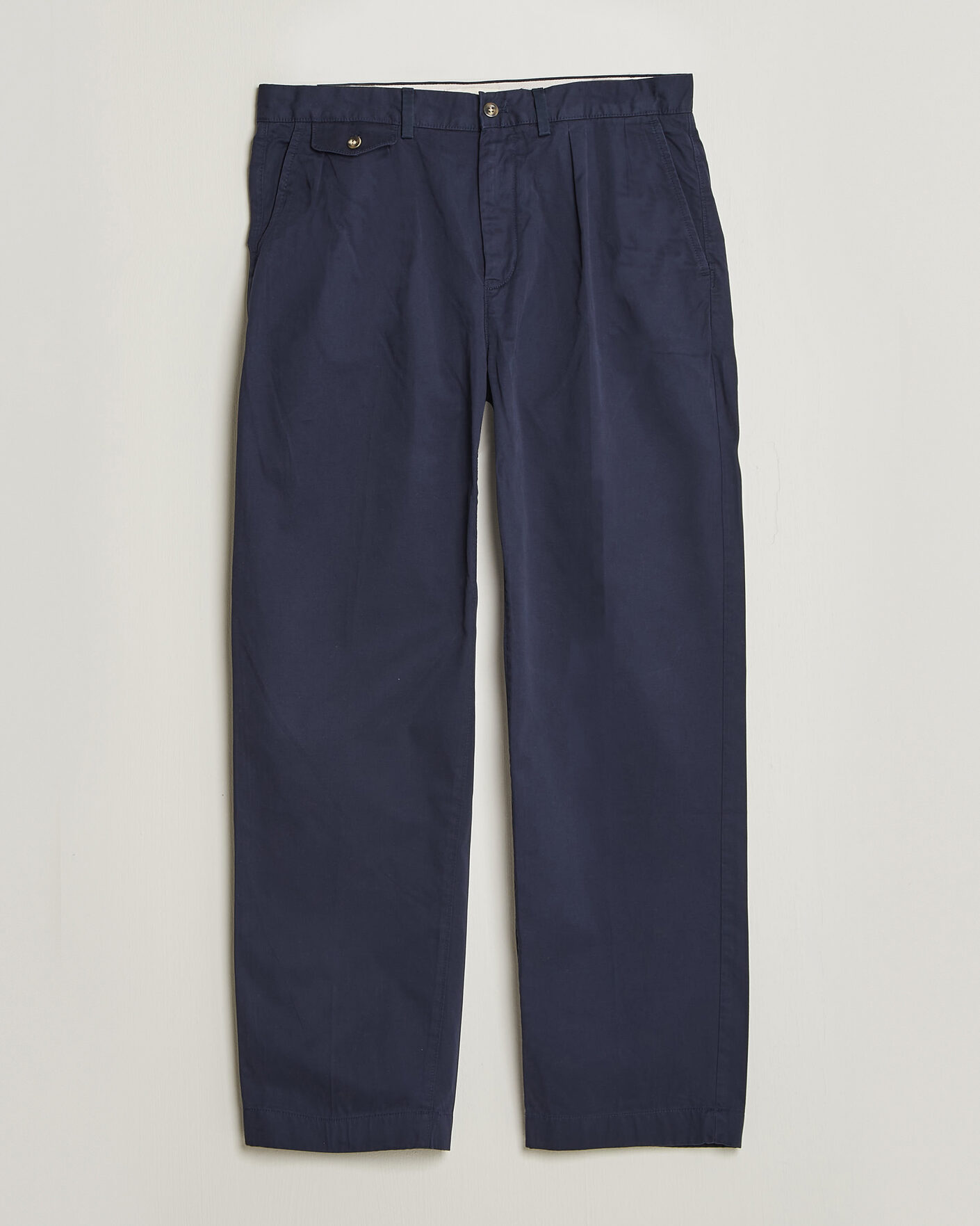 Herre | Bukser | Gant | Relaxed Fit Pleated Cotton Twill Pants Evening Blue