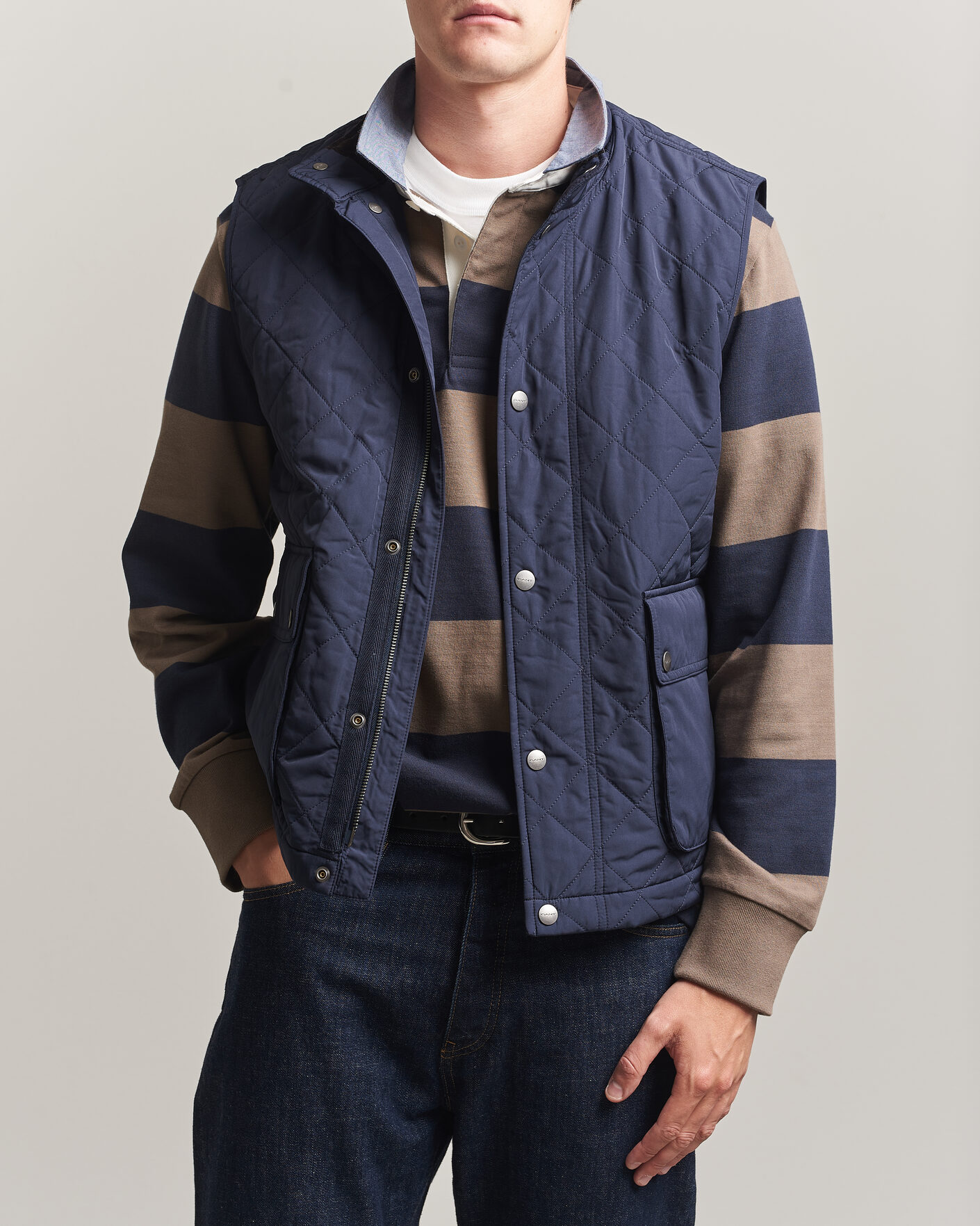Herre | Vester | Gant | Classic Quilted Vest Evening Blue