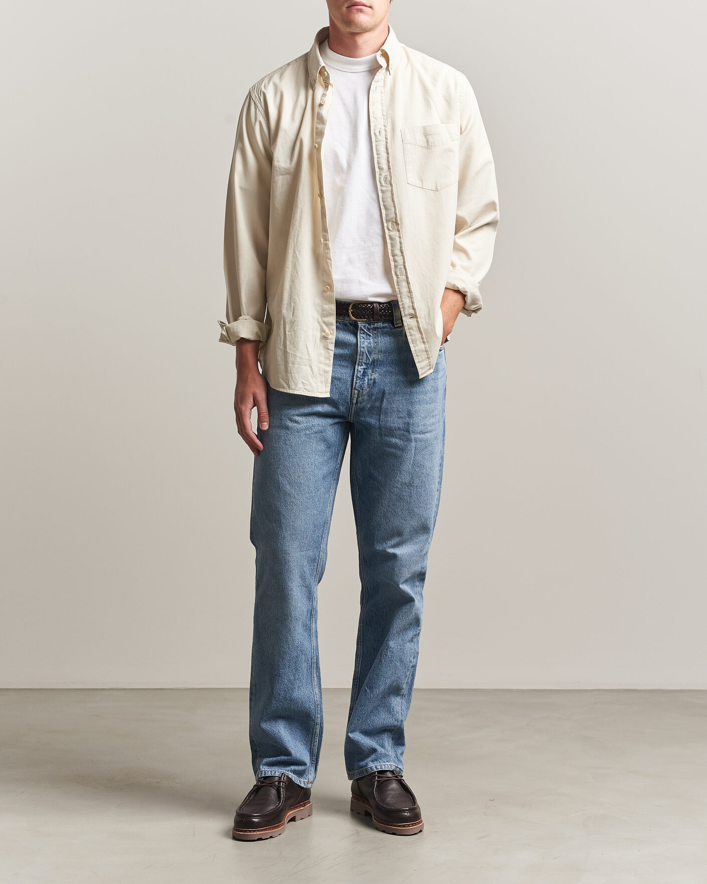 Herre | Jeans | Gant | Straight Fit Jeans Mid Blue Broken In