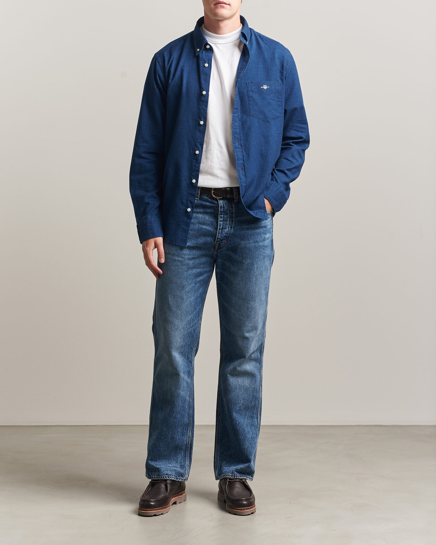 Herre | Skjorter | Gant | Regular Fit Indigo Oxford Shirt Dark Blue