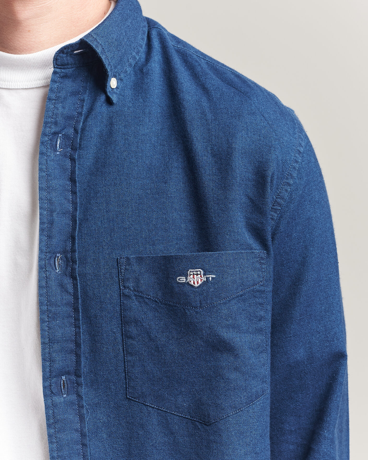 Herre | Skjorter | Gant | Regular Fit Indigo Oxford Shirt Dark Blue