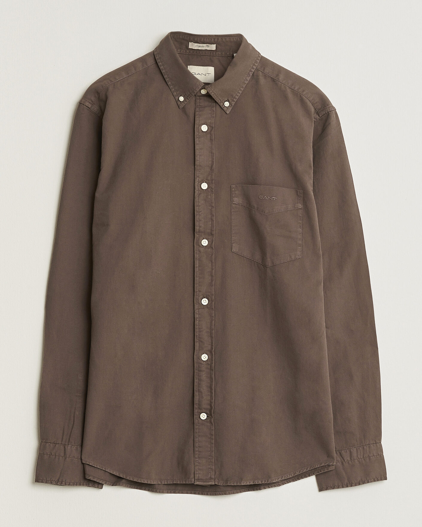 Herre | Skjorter | Gant | Regular Fit Garment Dyed Twill Shirt Shadow Brown