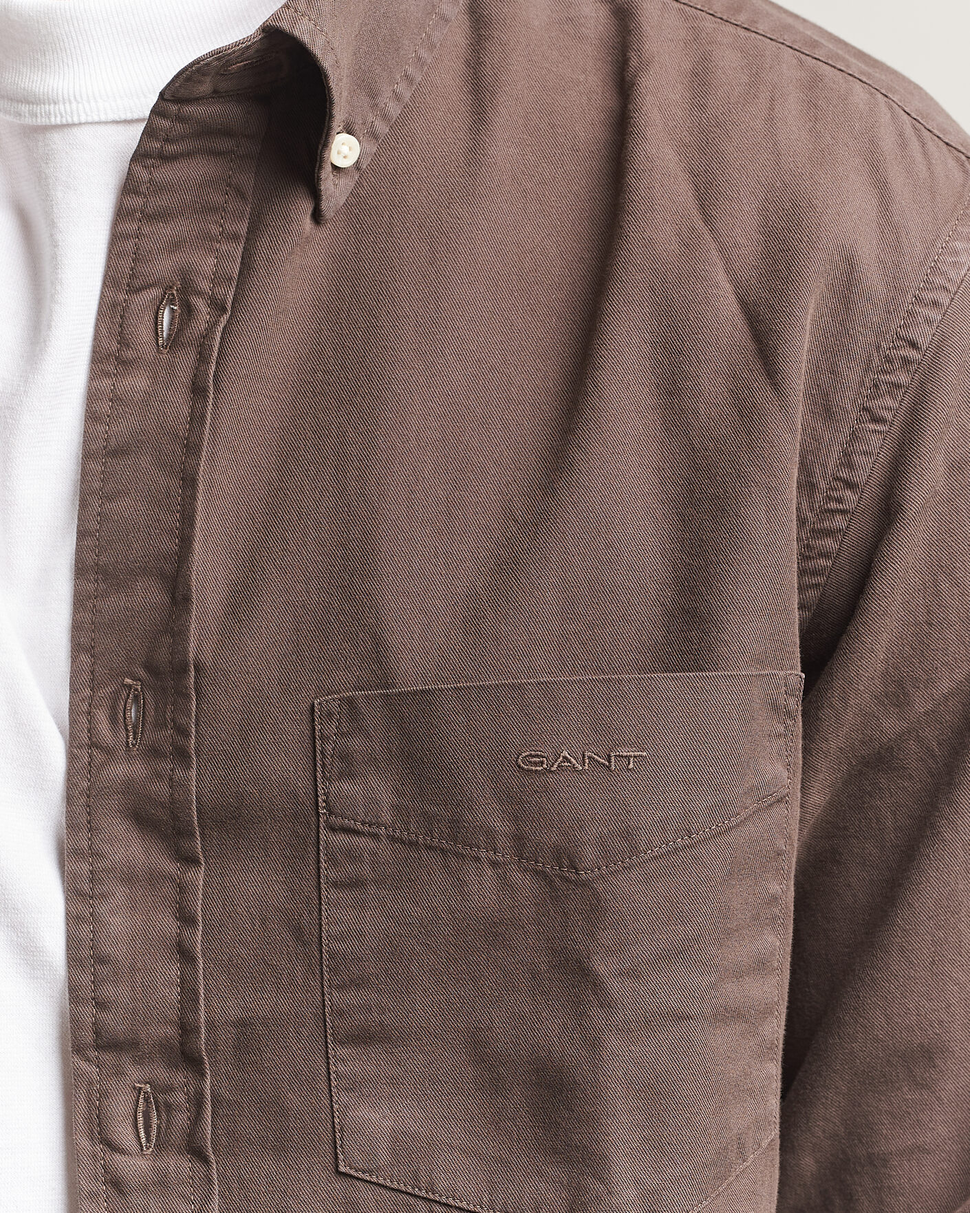 Herre | Skjorter | Gant | Regular Fit Garment Dyed Twill Shirt Shadow Brown