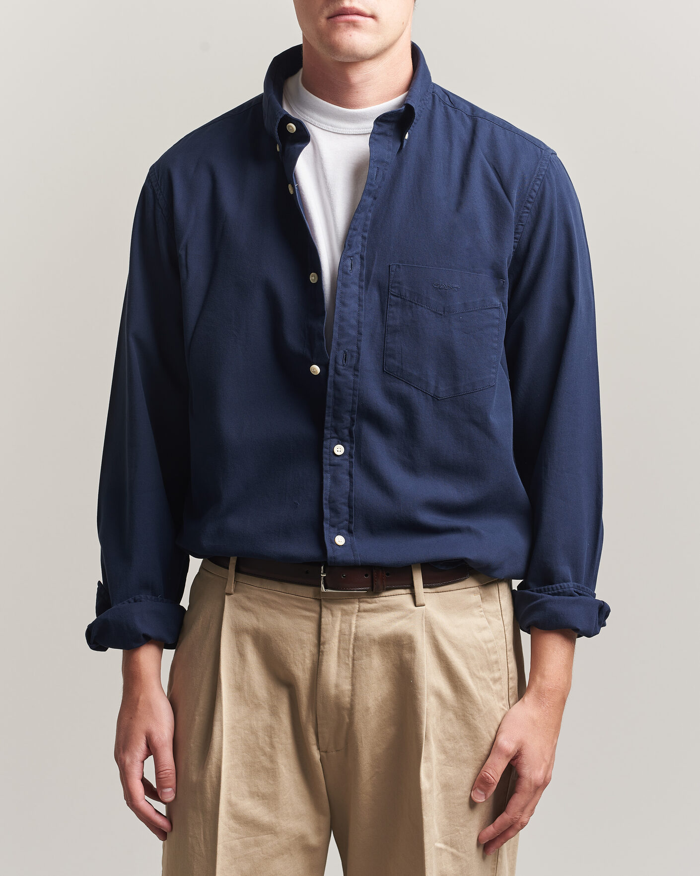 Herre | Skjorter | Gant | Regular Fit Garment Dyed Twill Shirt Evening Blue