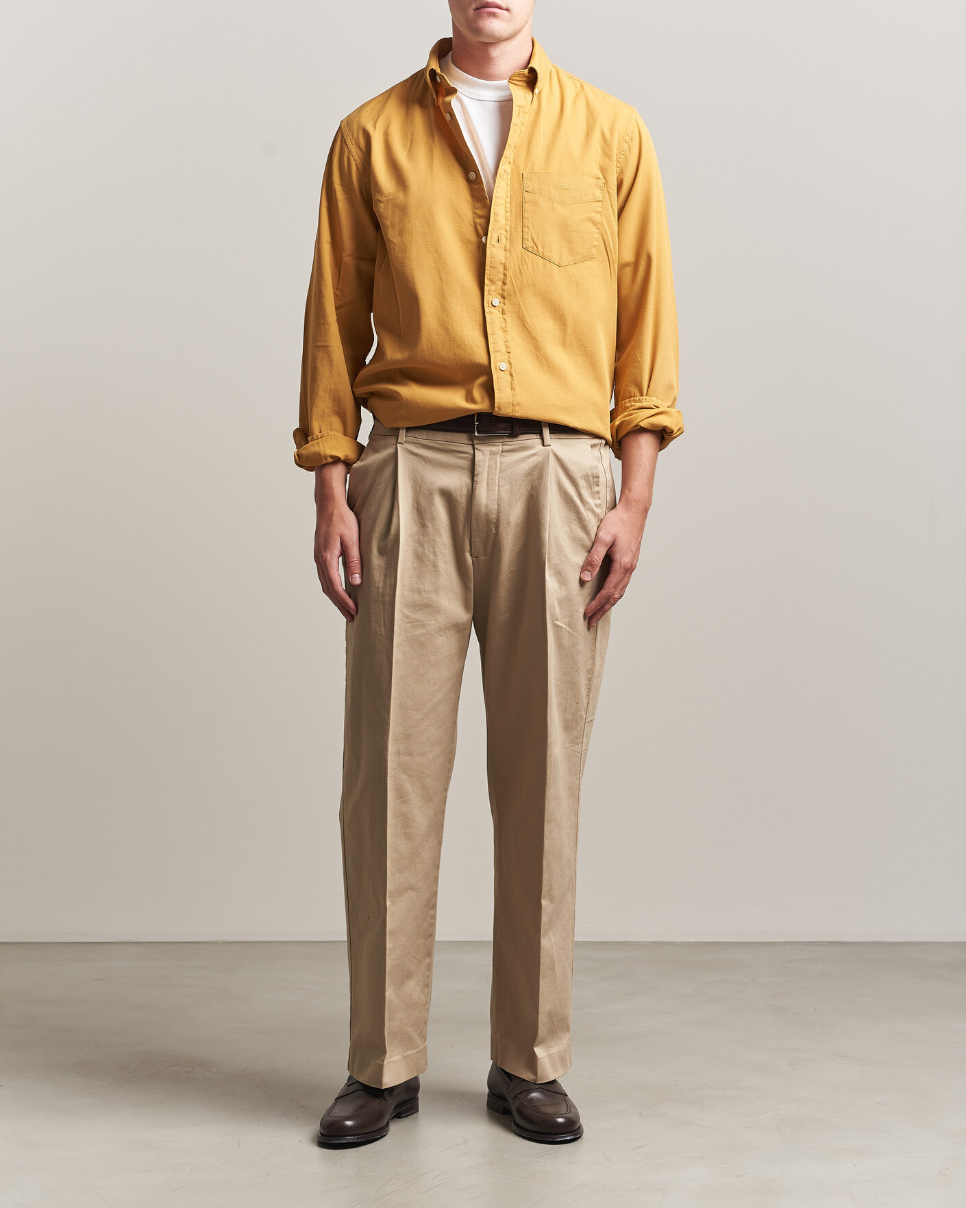 Herre | Skjorter | Gant | Regular Fit Garment Dyed Twill Shirt Turmeric Shine