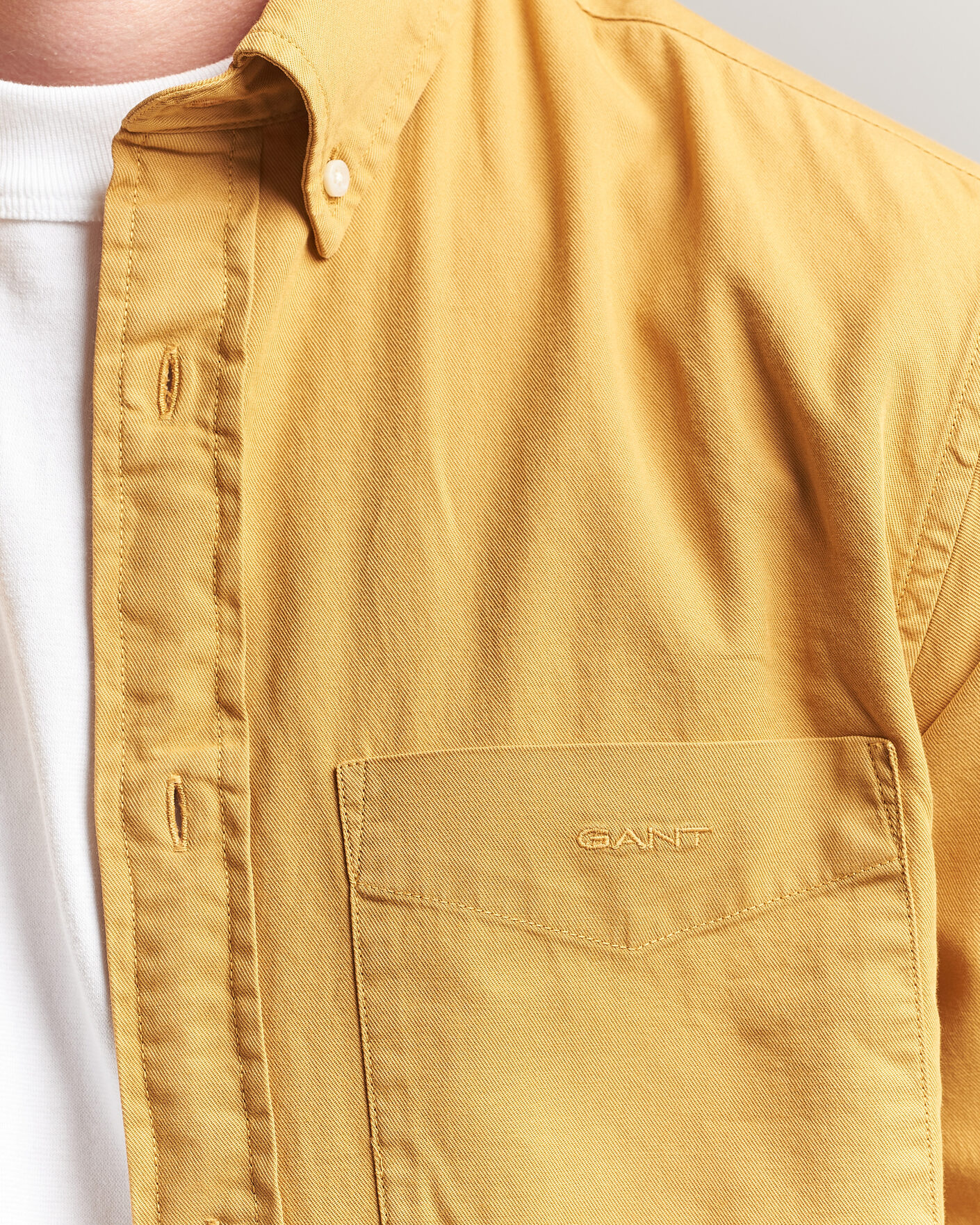 Herre | Skjorter | Gant | Regular Fit Garment Dyed Twill Shirt Turmeric Shine
