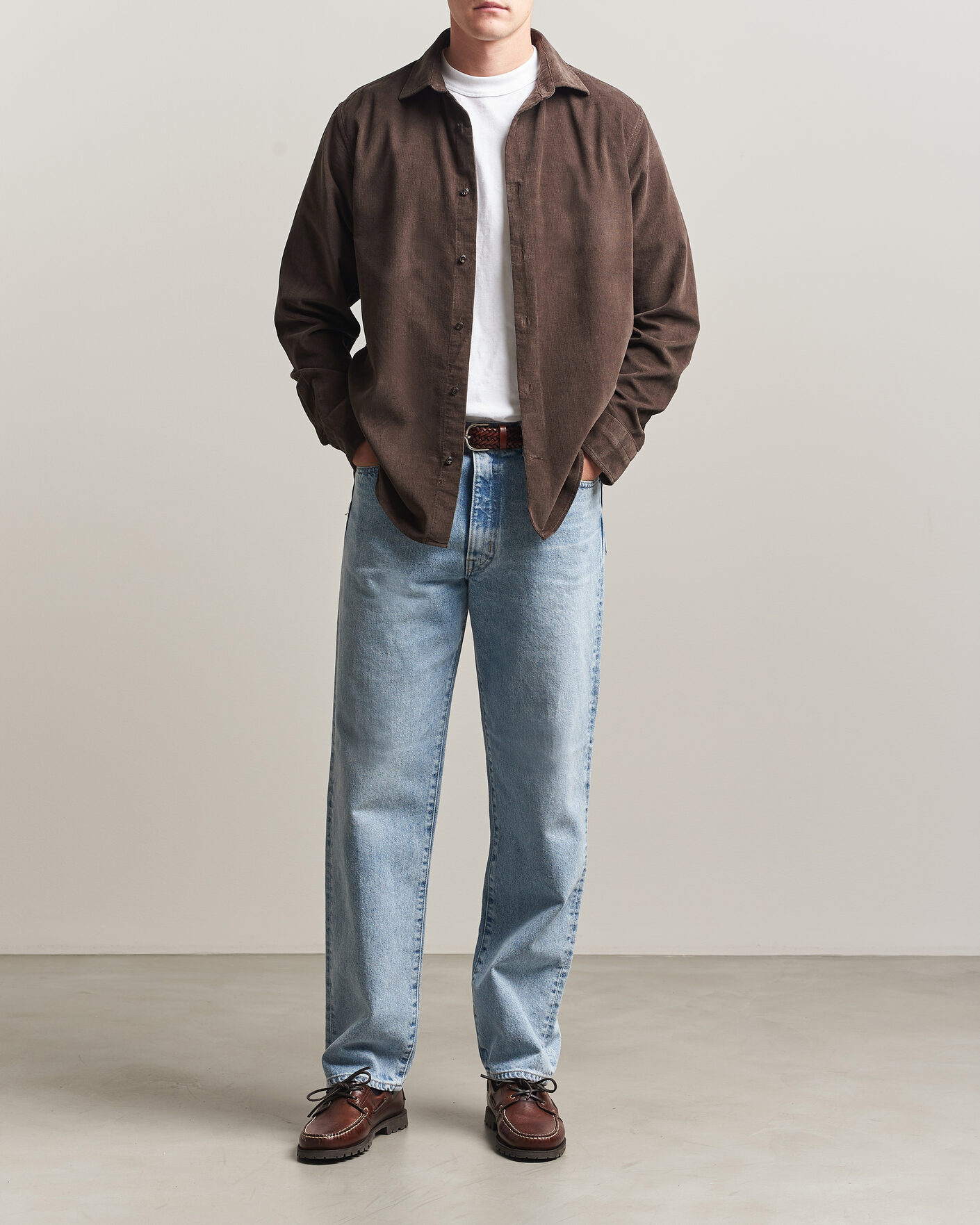 Herre | Skjorter | Gant | Regular Fit Baby Cord Shirt Shadow Brown
