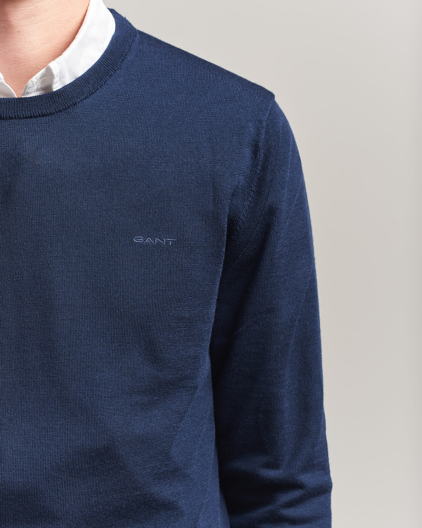 Herre | Gensere | Gant | Extrafine Merino Knitted Crew Neck Marine