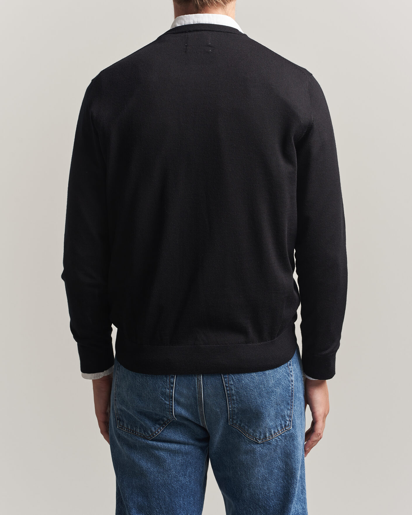 Herre | Gensere | Gant | Extrafine Merino Knitted Crew Neck Black