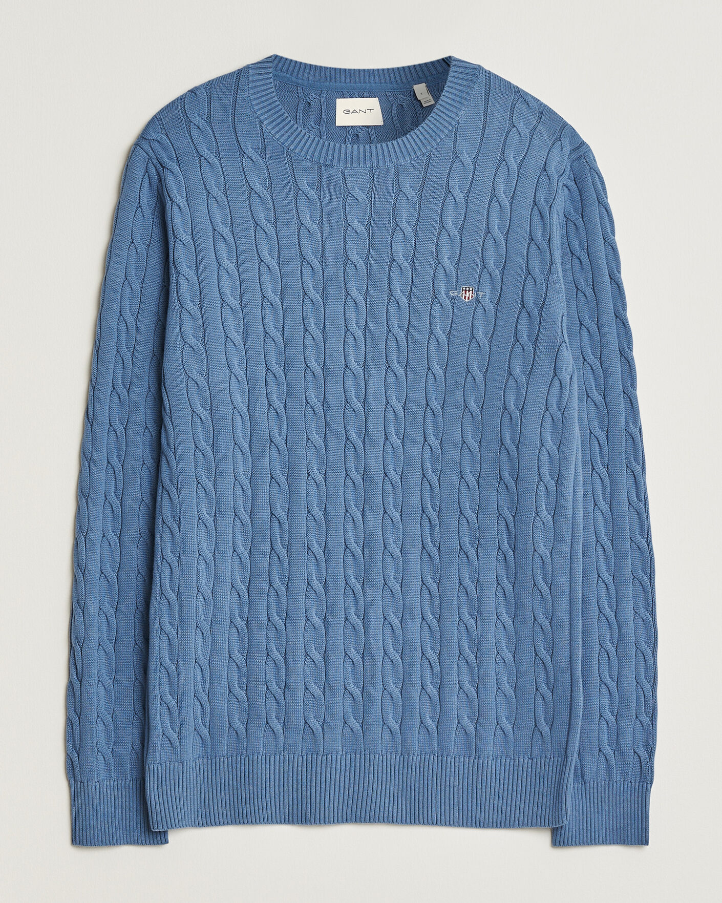 Herre | Gensere | Gant | Cotton Cable Crew Neck Blue Horizon