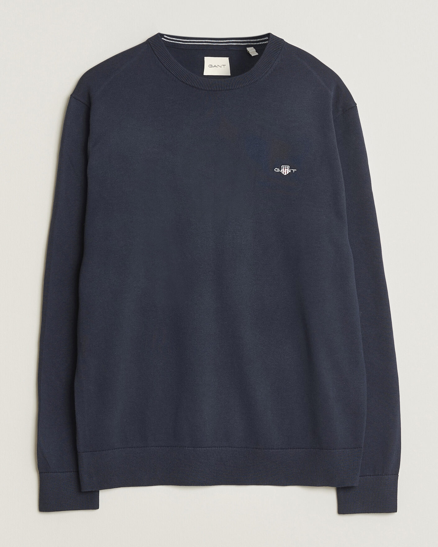 Herre | Gensere | Gant | Classic Cotton Crew Neck Evening Blue