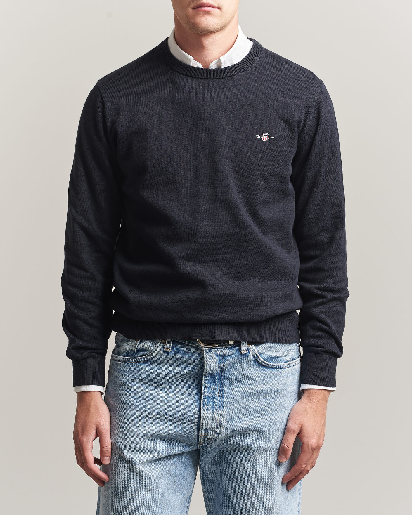 Herre | Gensere | Gant | Classic Cotton Crew Neck Black