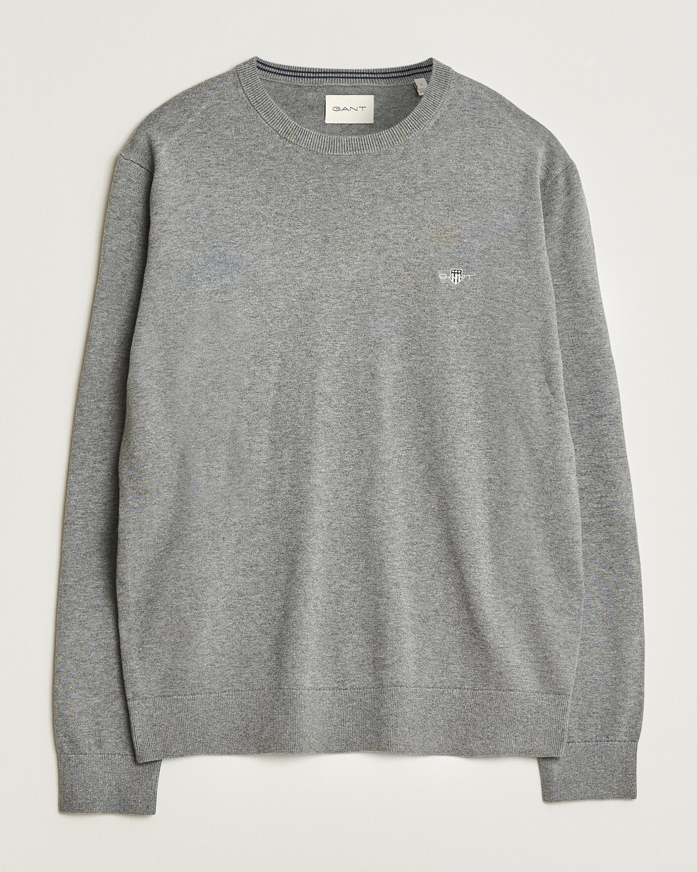 Herre | Gensere | Gant | Classic Cotton Crew Neck Dark Grey Melange