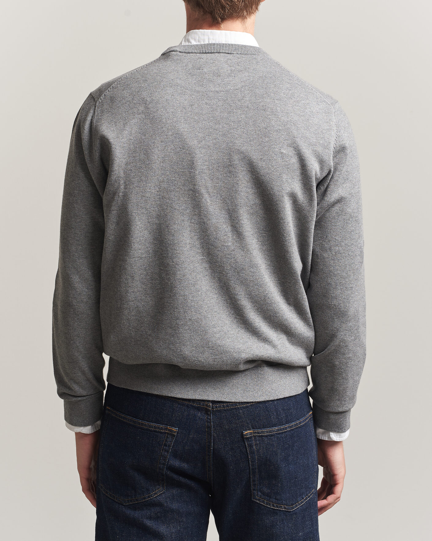 Herre | Gensere | Gant | Classic Cotton Crew Neck Dark Grey Melange