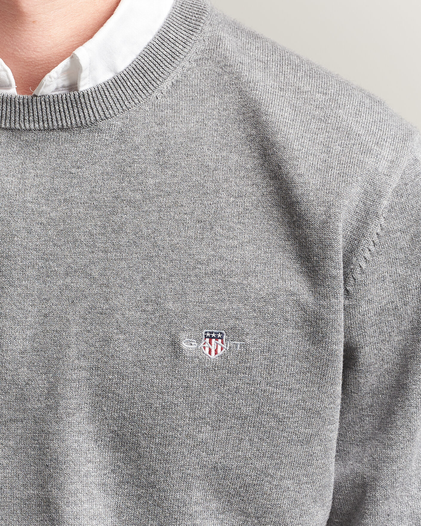 Herre | Gensere | Gant | Classic Cotton Crew Neck Dark Grey Melange