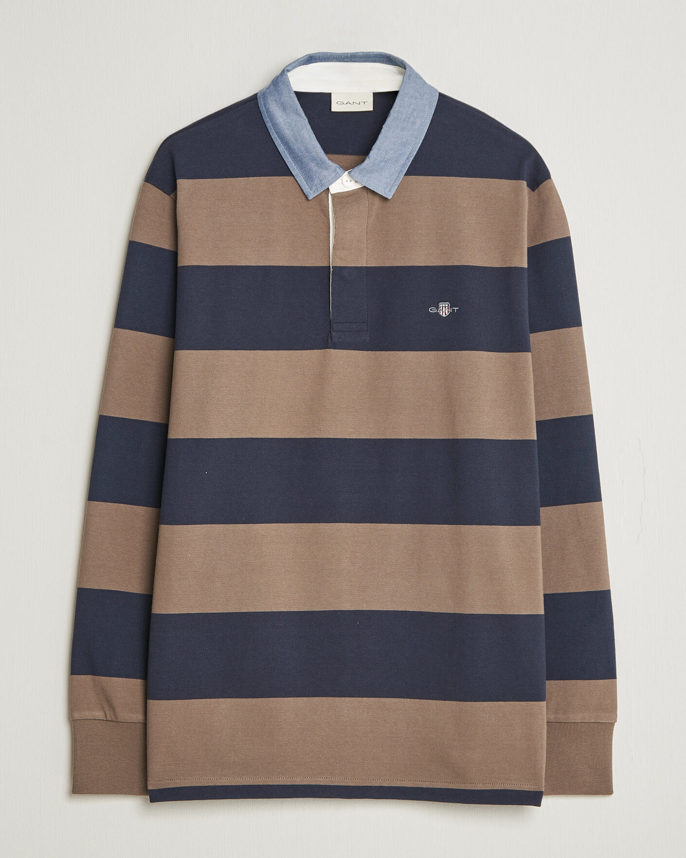 Herre | Gensere | Gant | Chambray Barstriped Rugger Faded Taupe