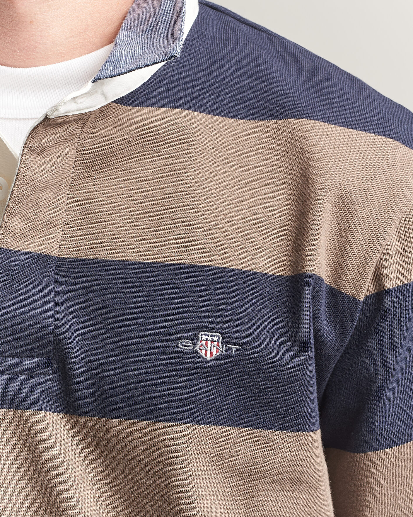 Herre | Gensere | Gant | Chambray Barstriped Rugger Faded Taupe