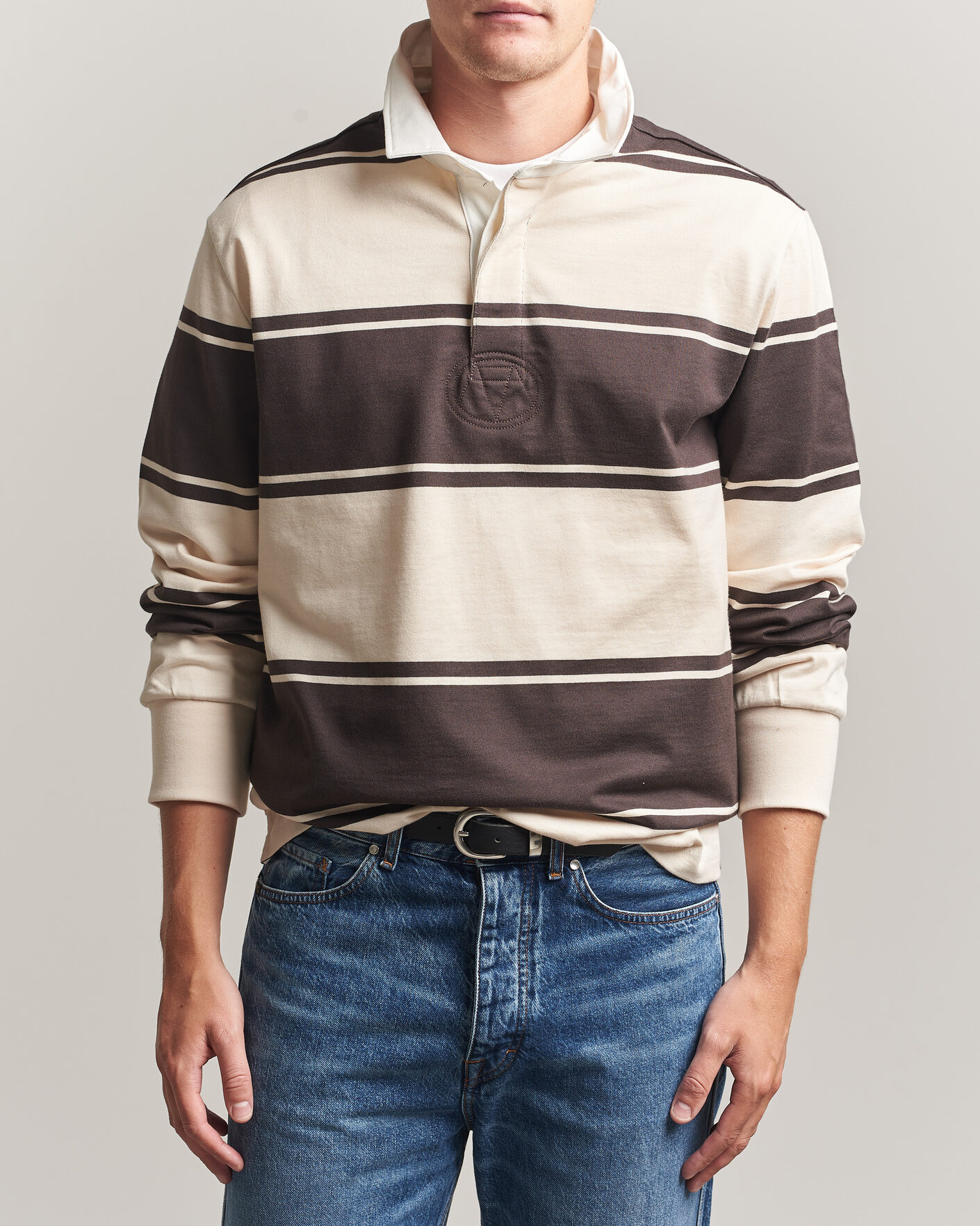 Herre | Gensere | Gant | Striped Rugger Charred Wood Brown