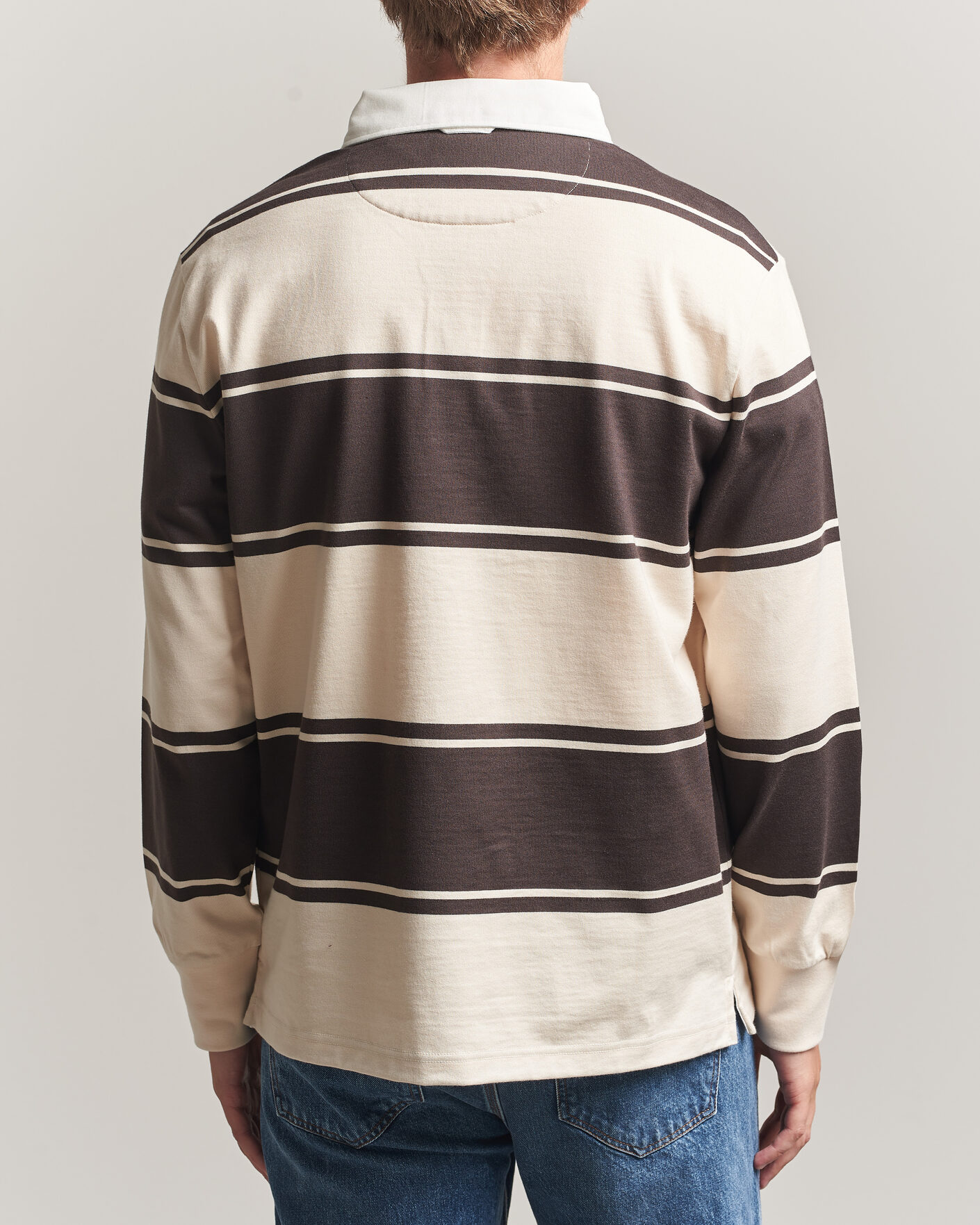 Herre | Gensere | Gant | Striped Rugger Charred Wood Brown